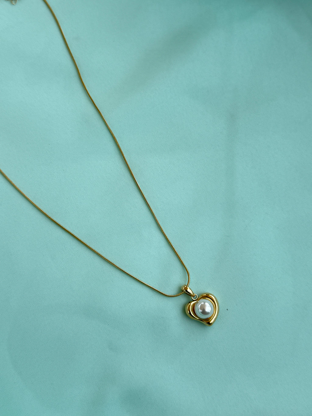 DC106 anti tarnish heart pearl 18inches adjustable Daily Wear chains