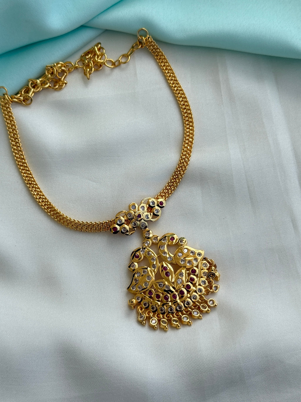 Ph544 panchaloham polished peacock nano thread necks each