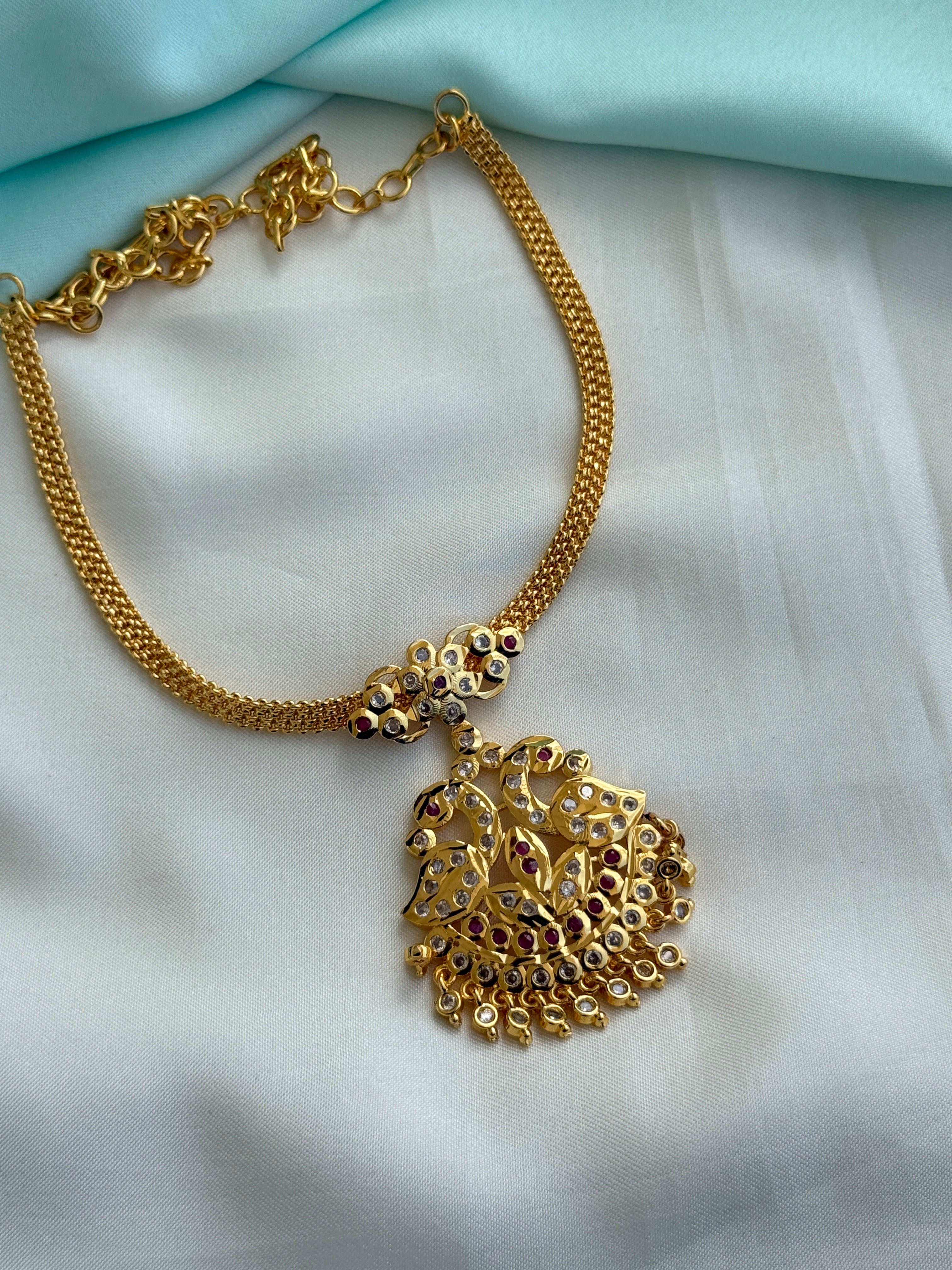 Ph544 panchaloham polished peacock nano thread necks each
