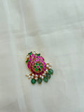 Jk006 jadau Kundan pendant with rice pearls