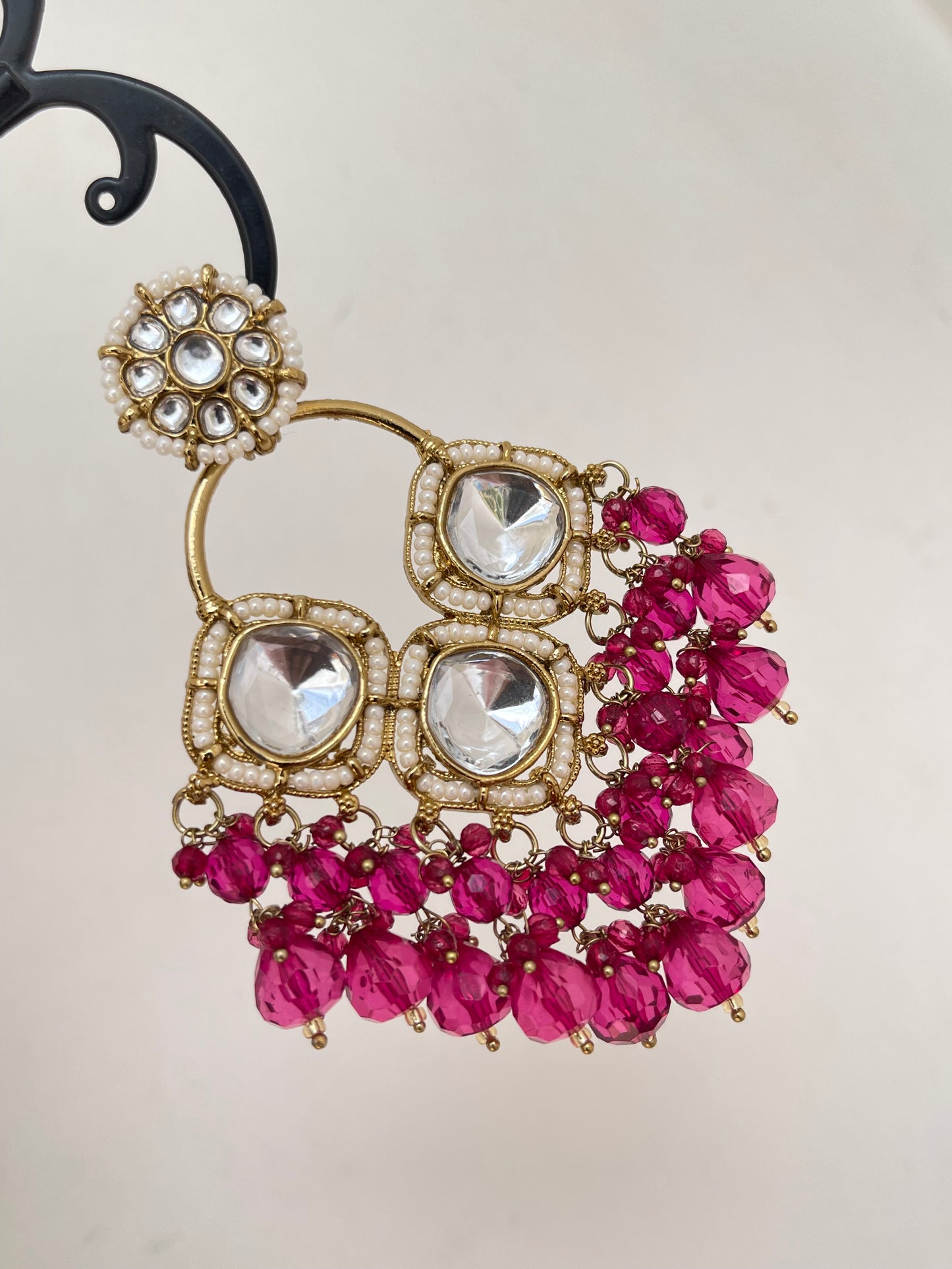 Kundan lightweight chandbali earrings