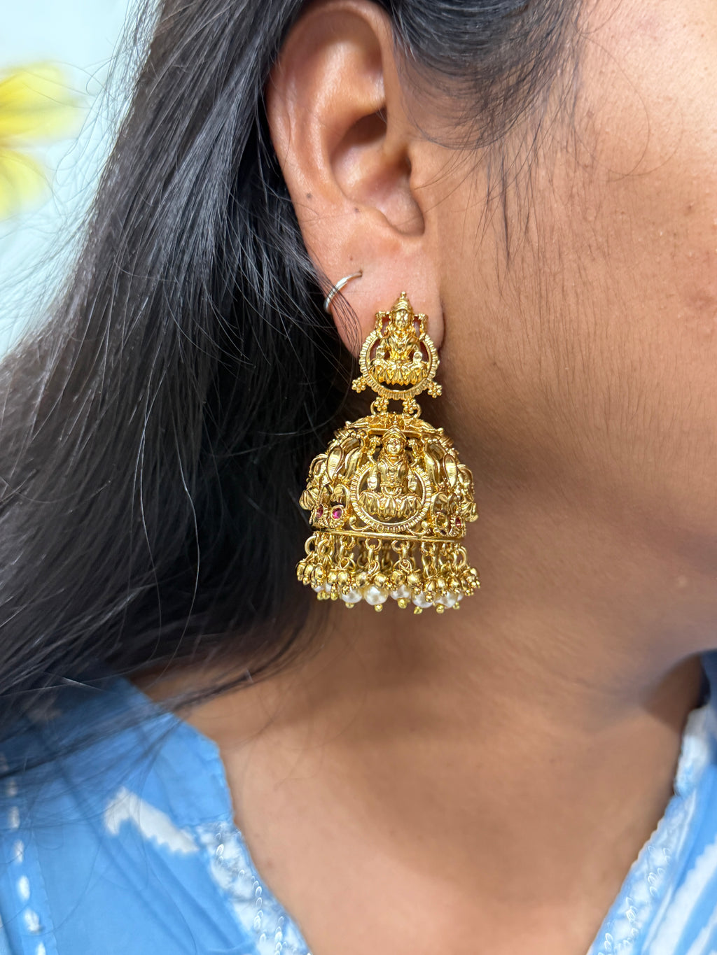 Er82 Lakshmi Devi nakshi butta Earrings