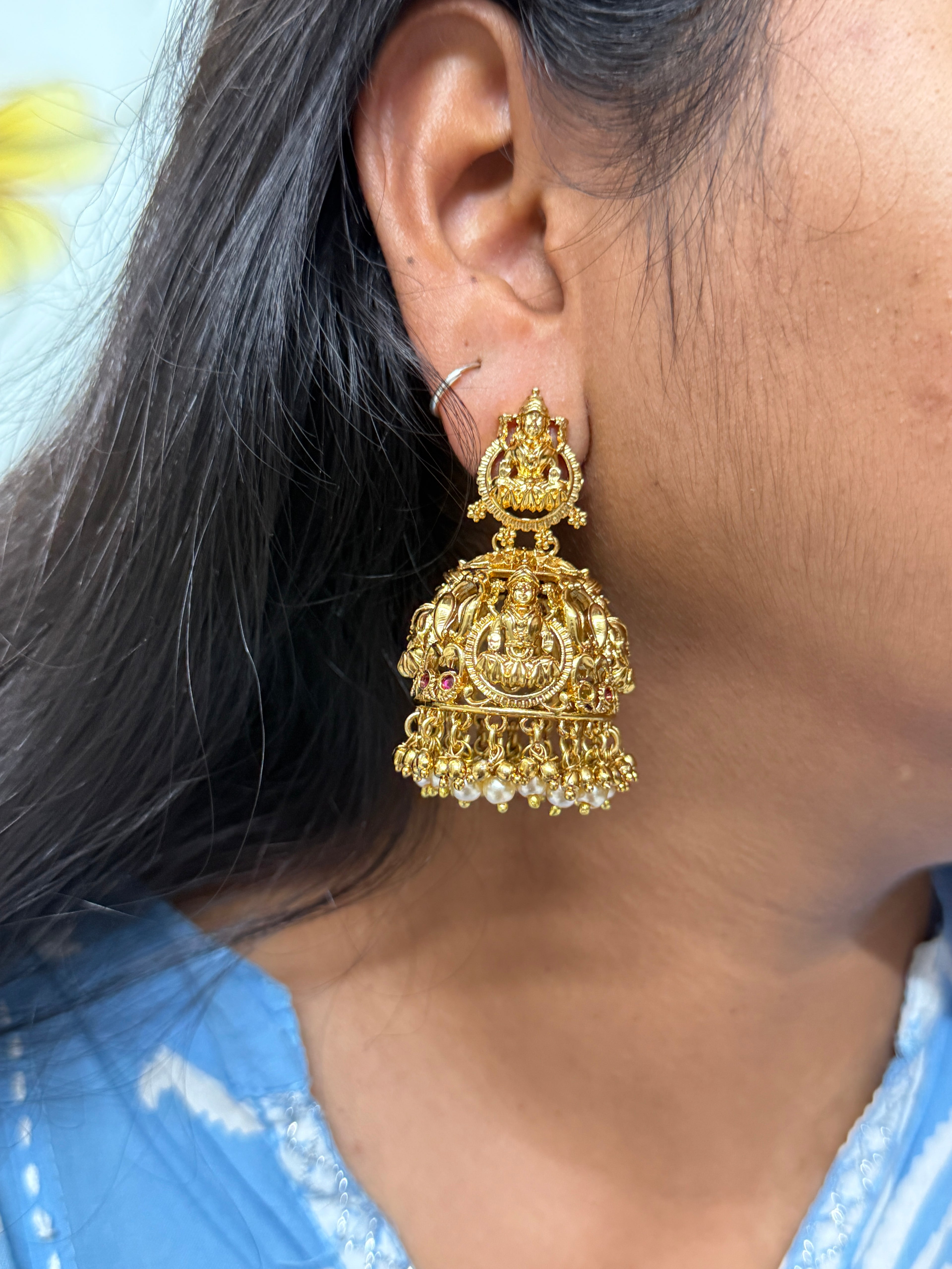 Er82 Lakshmi Devi nakshi butta Earrings