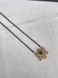 3 circles Single line 18 inches green stone Black Beads BB1617