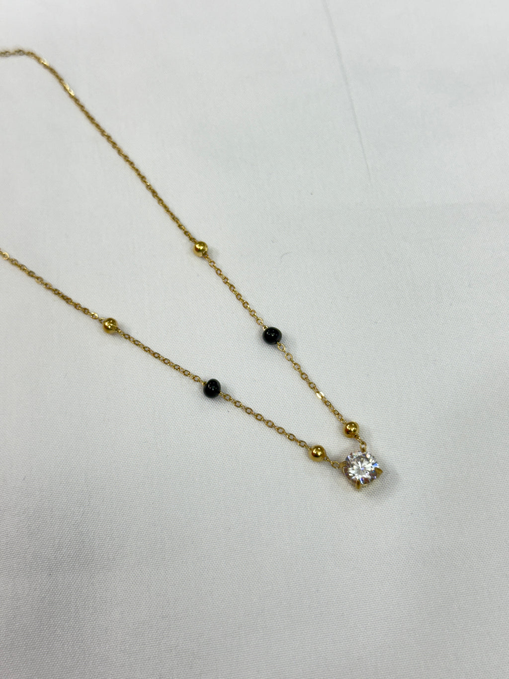 Bb009 anti-tarnish single line short simple blackbeads(color won't fade)