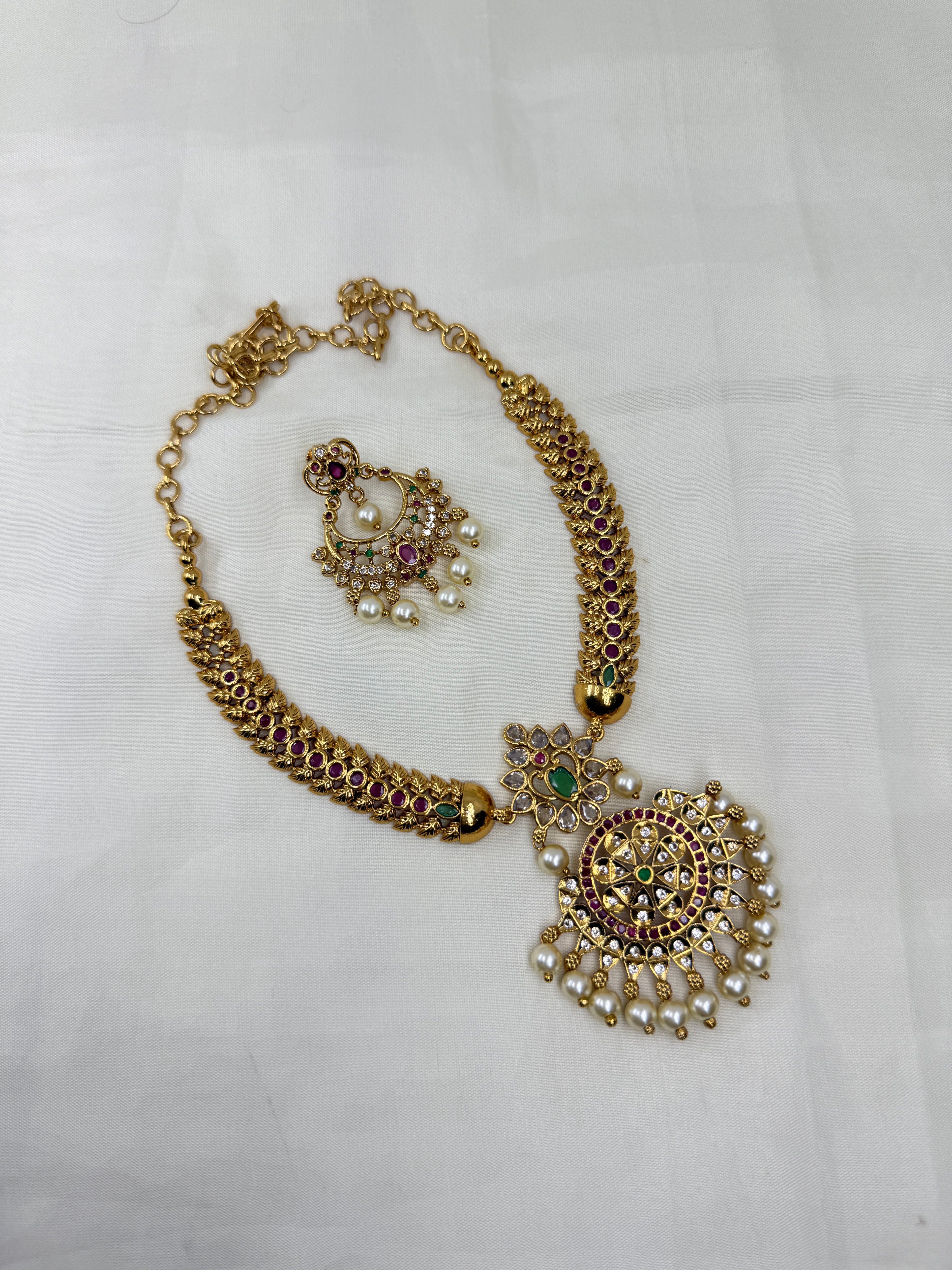 Ns293 kemp cz kante neckset