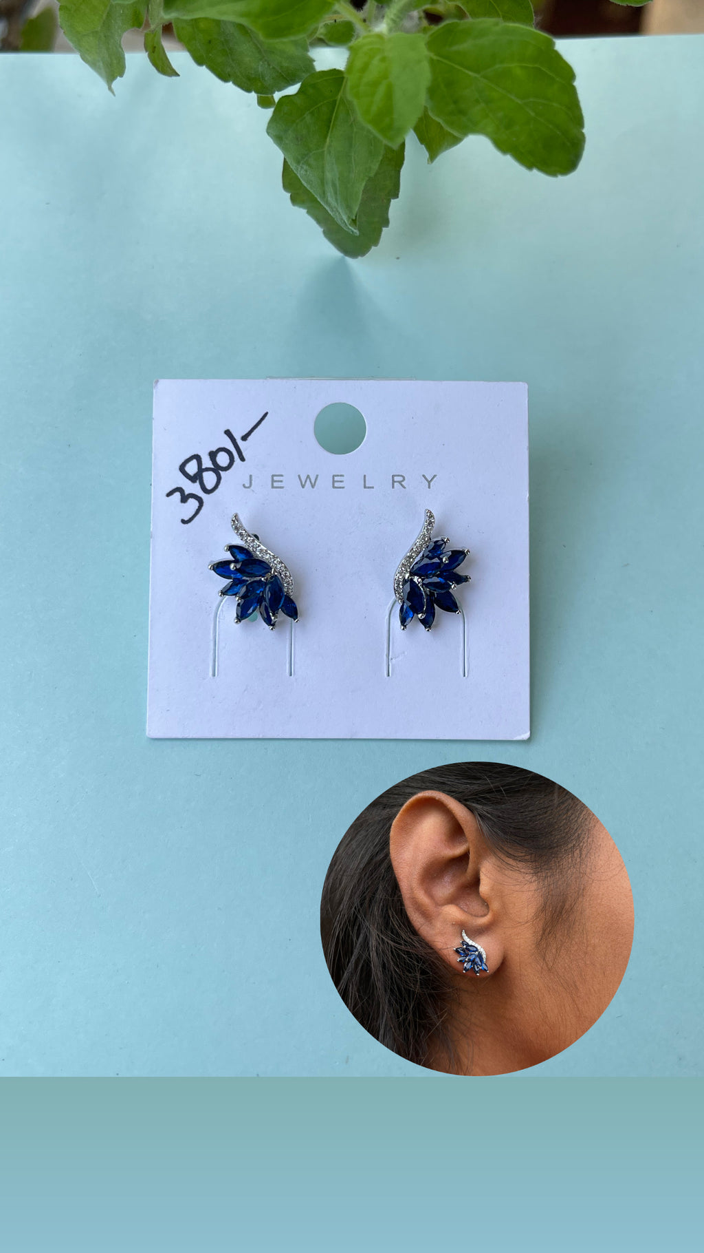 Half flower studs in 5 colors