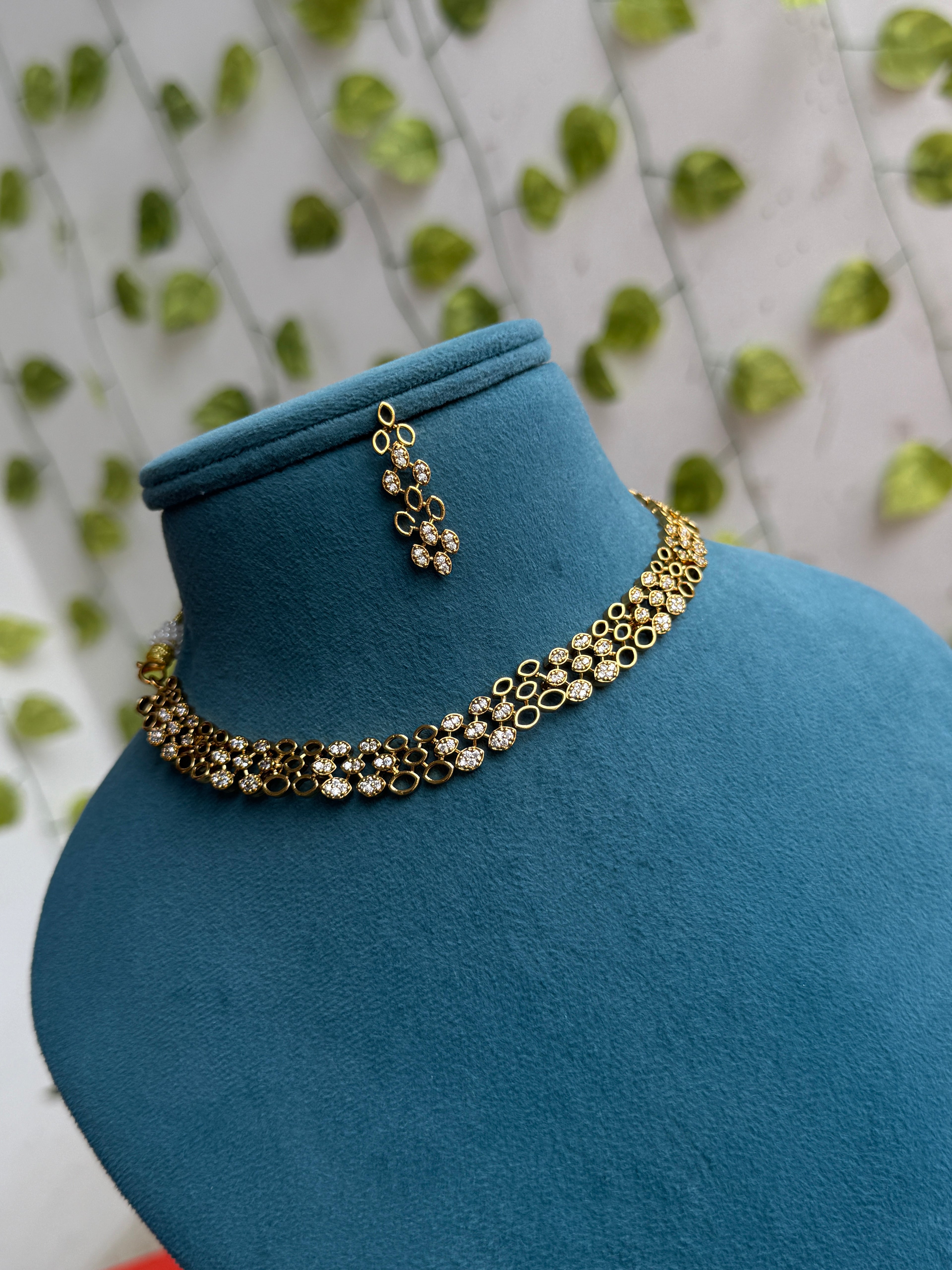 Ns910 short neckset with earrings