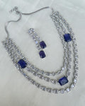 3 layers purple Neckset with earrings NS30208