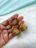 Peacock design and green pearls butta earrings Er933