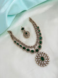 Emerald Royale Diamond Neckset Set with Earrings Ns975