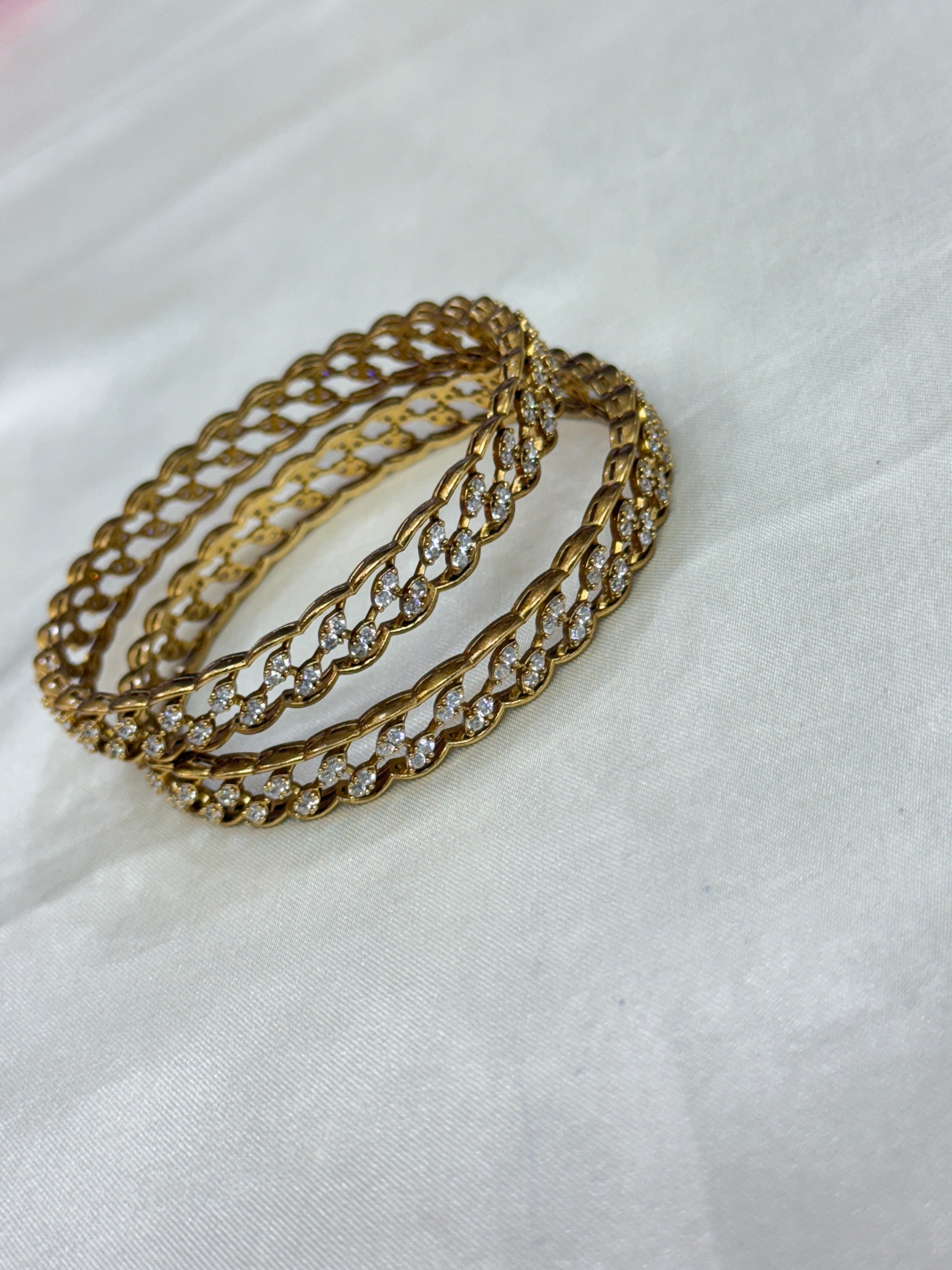 SB122 premium bangles in white stones