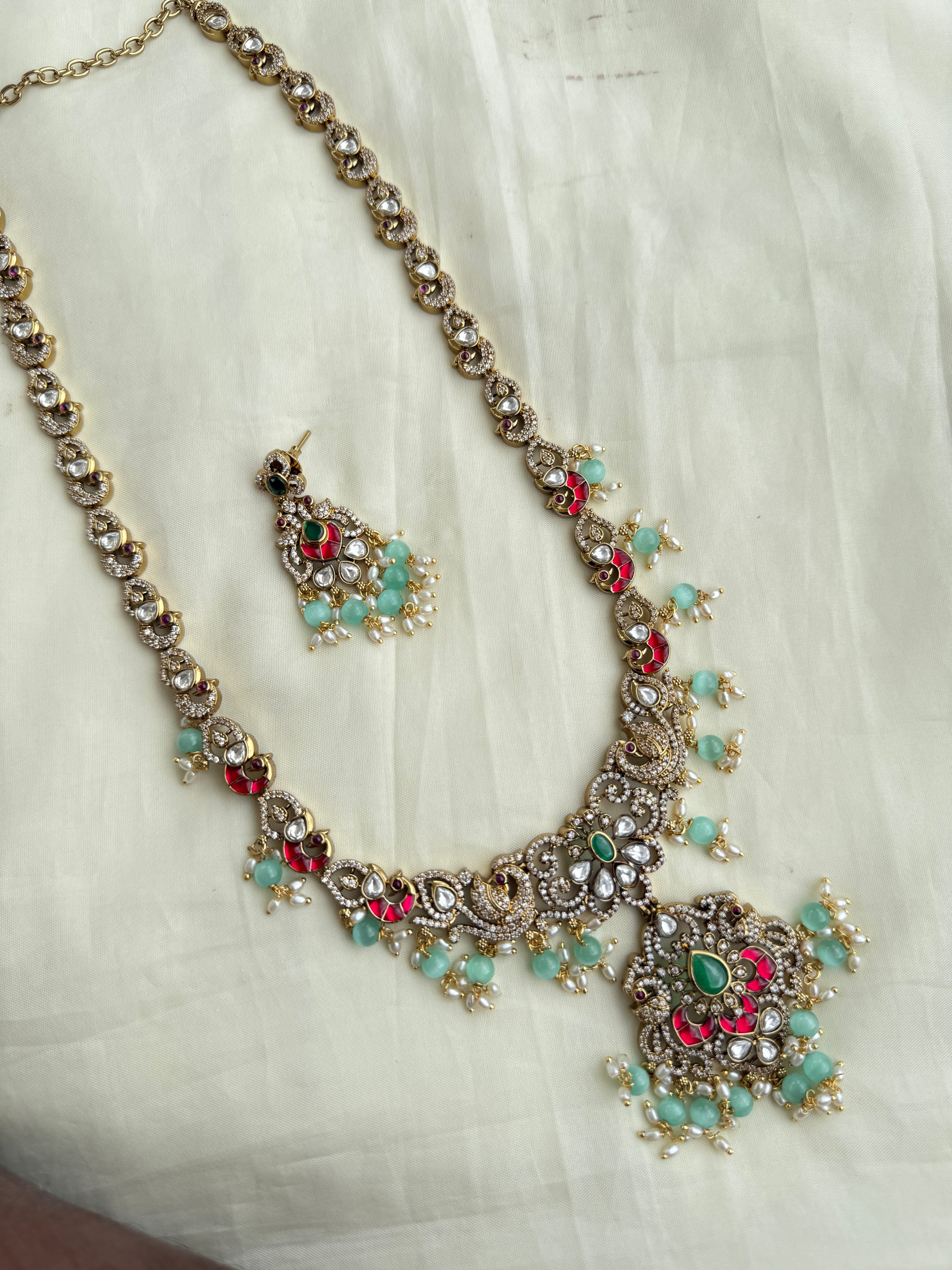 Lh2020 jadau kundan moissanite long haram