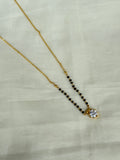 BB021 single stone 16inches Black Beads