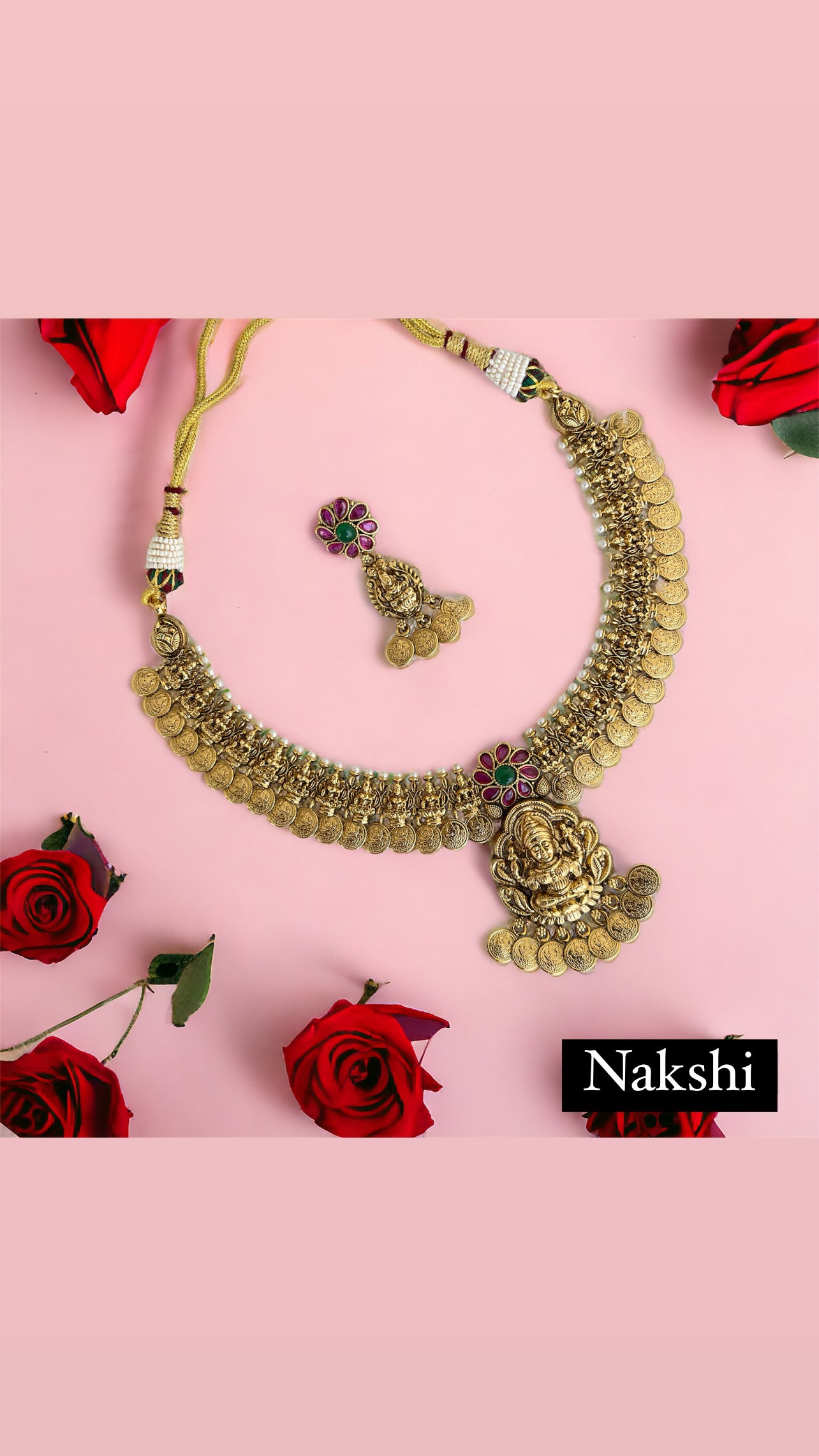 Kasulaperu with nakshi Lakshmi Devi neckset NK2001