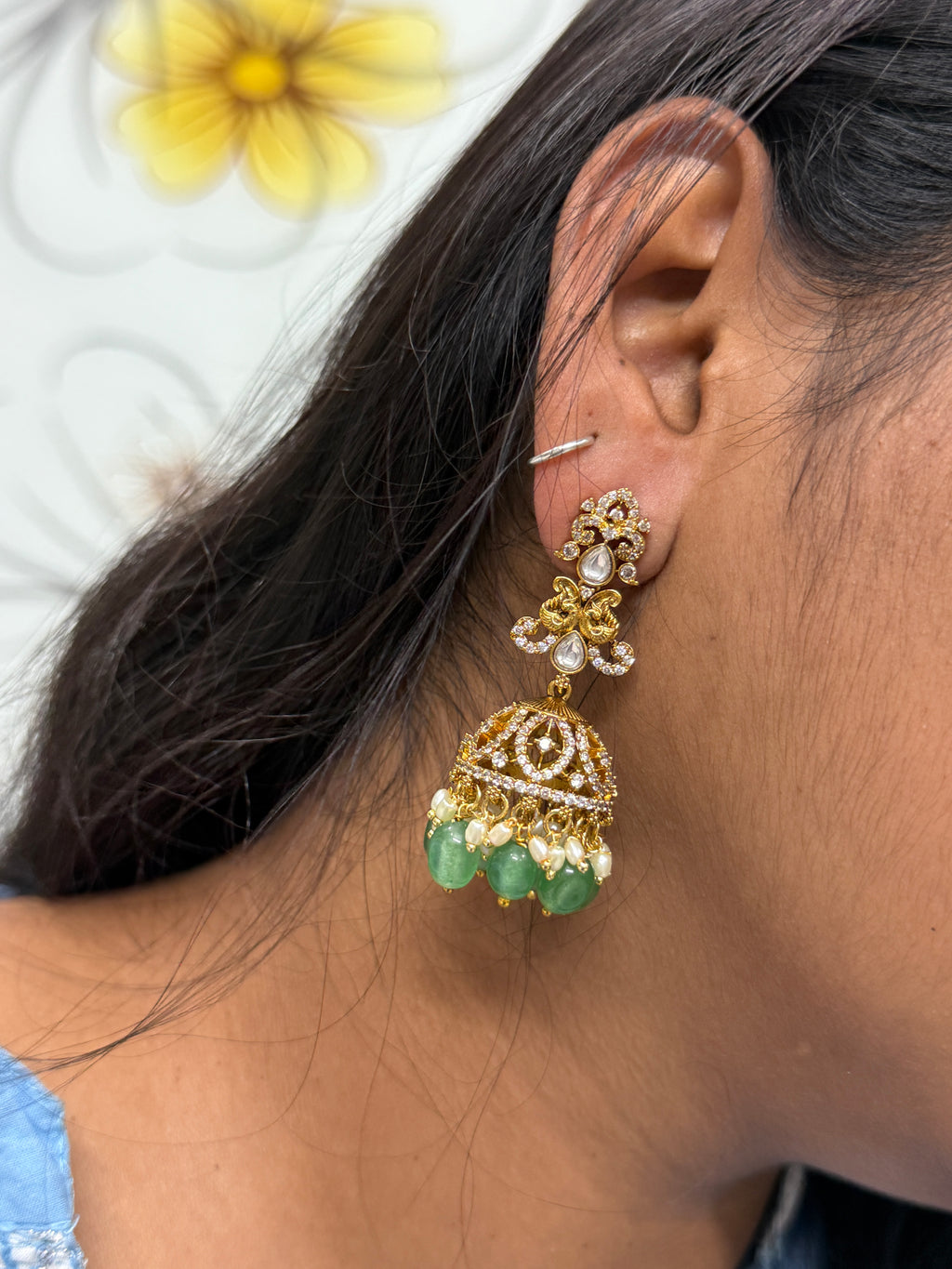 Er87 moissanite butta Earrings in 2 colors