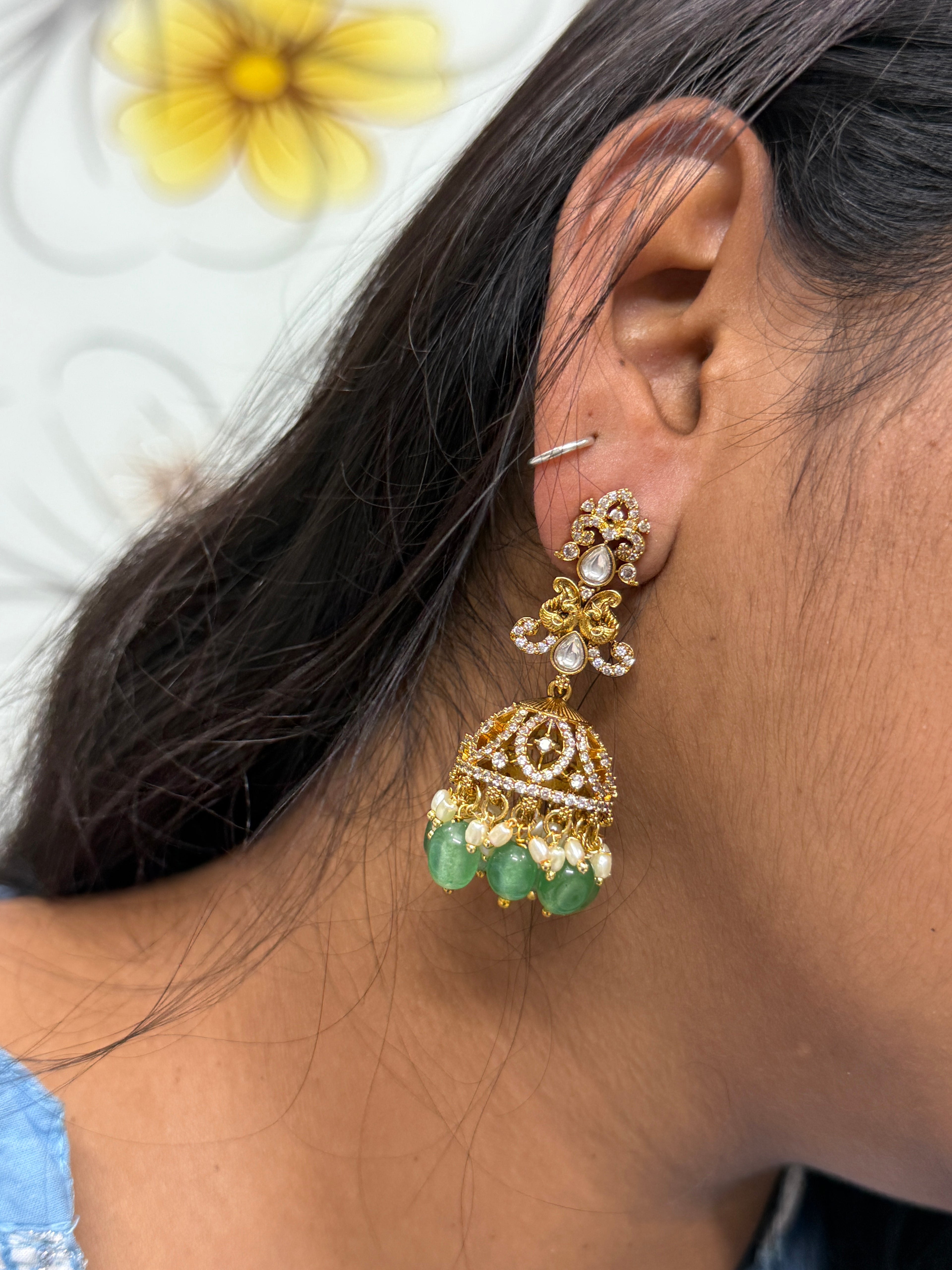 Er87 moissanite butta Earrings in 2 colors