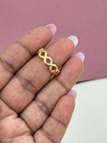 Zig-Zag Anti-Tarnish Adjustable Finger Ring RG038