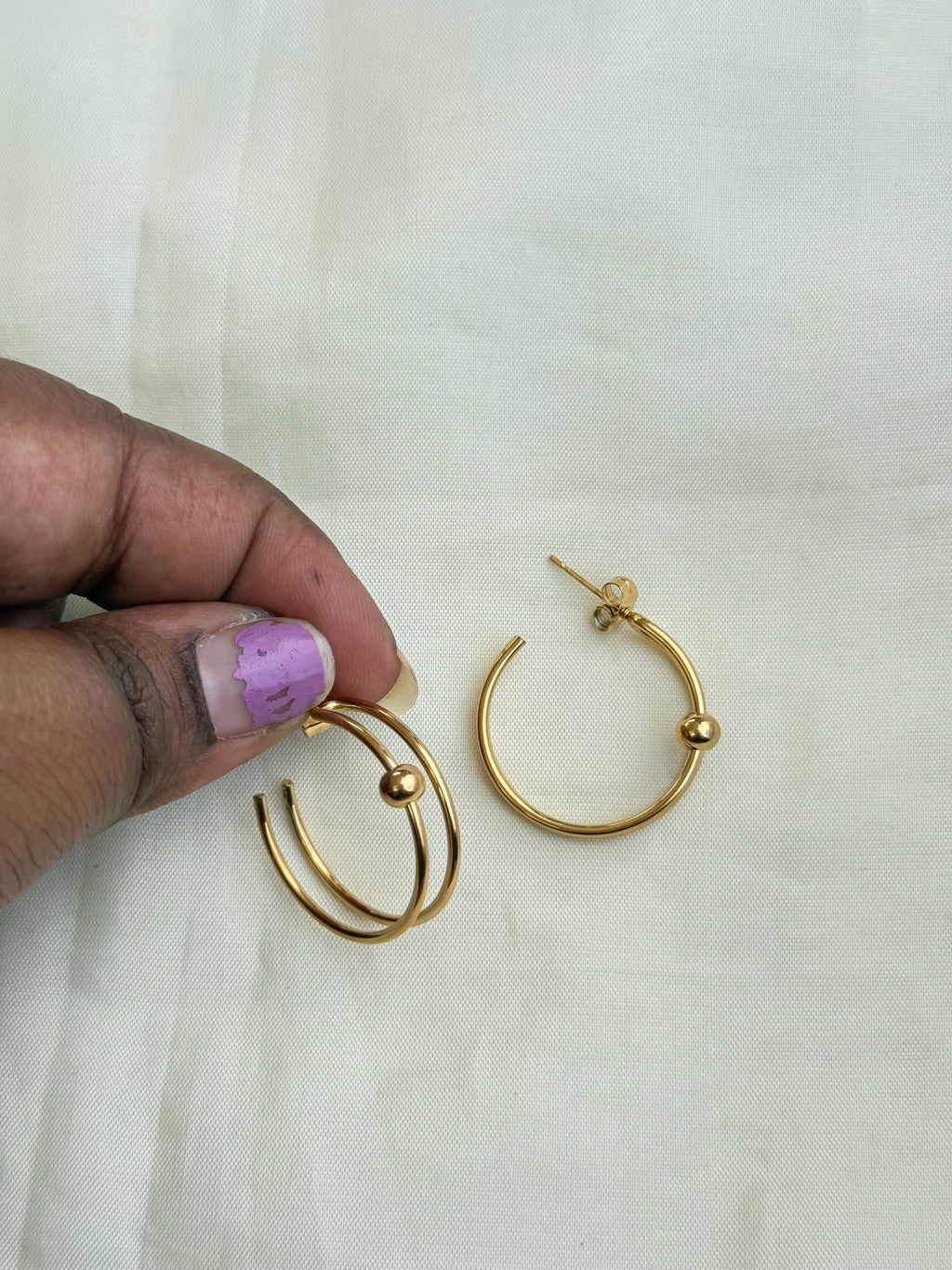 Er012 anti-tarnish hoops Color won't fade
