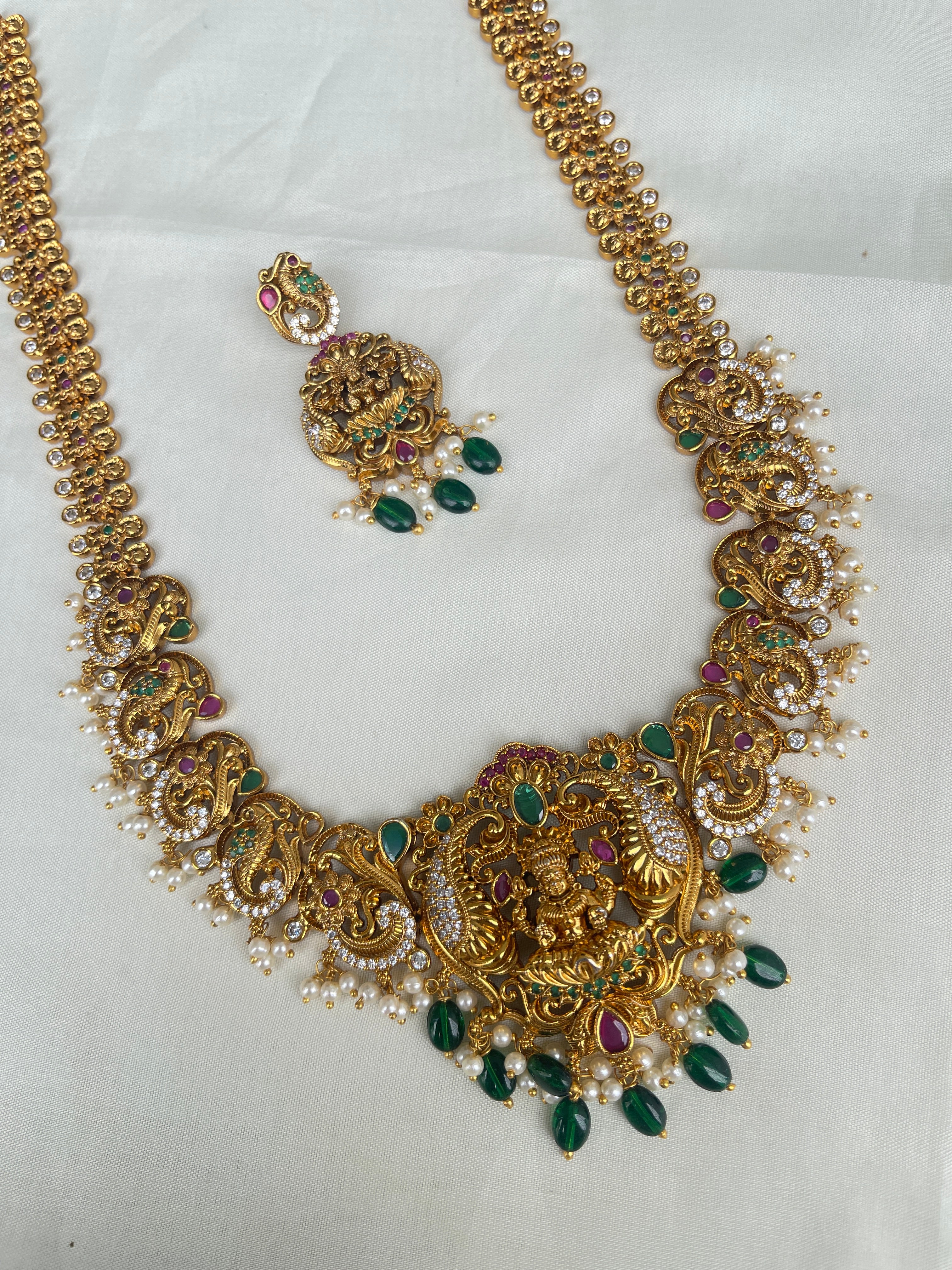Lakshmi Devi peacock long haram