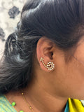 Er221 white stones back suport earrings
