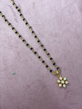 Bb403 panchaloham polished pendant with unpolished 16 to 18 inches black beads