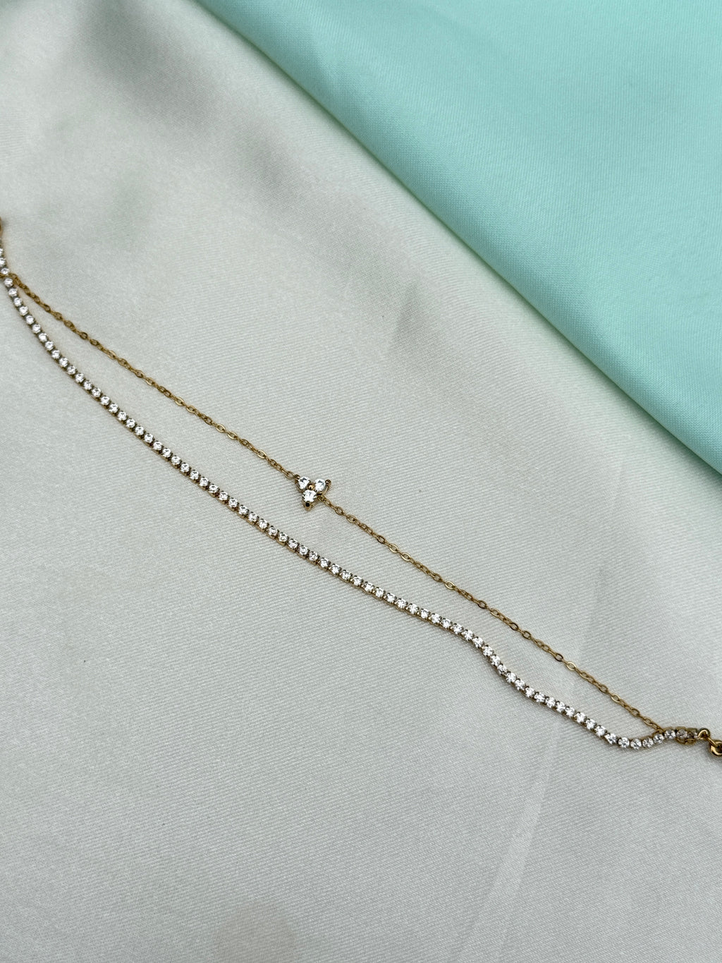 Ab600 anti tarnish 2 layers single flower 8 inches 2.6 to 2.8 size adjustable chain bracelet