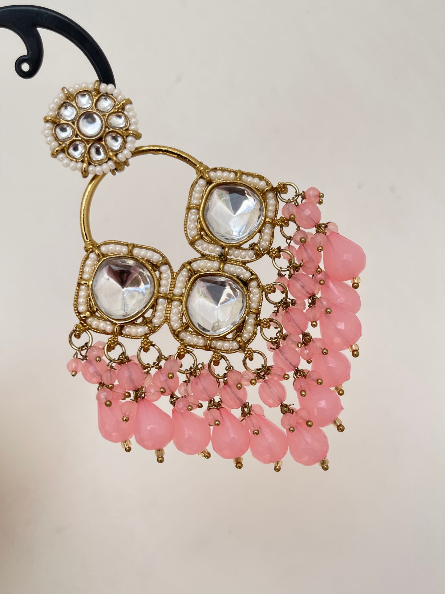 Kundan lightweight chandbali earrings