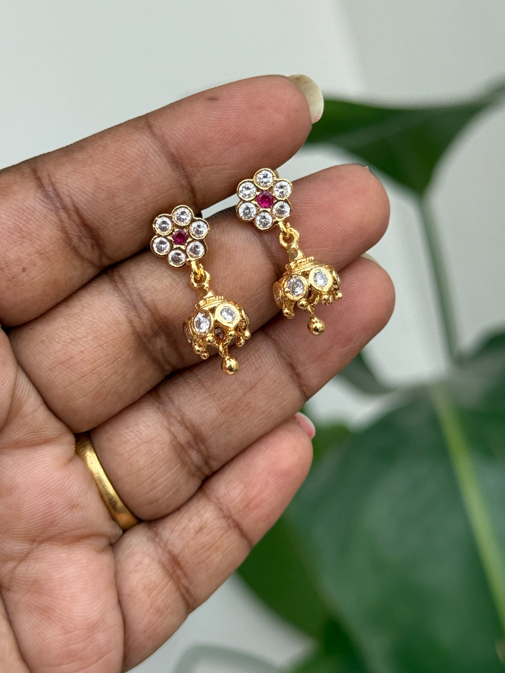 Ph100 panchaloham back screw small butta Earrings