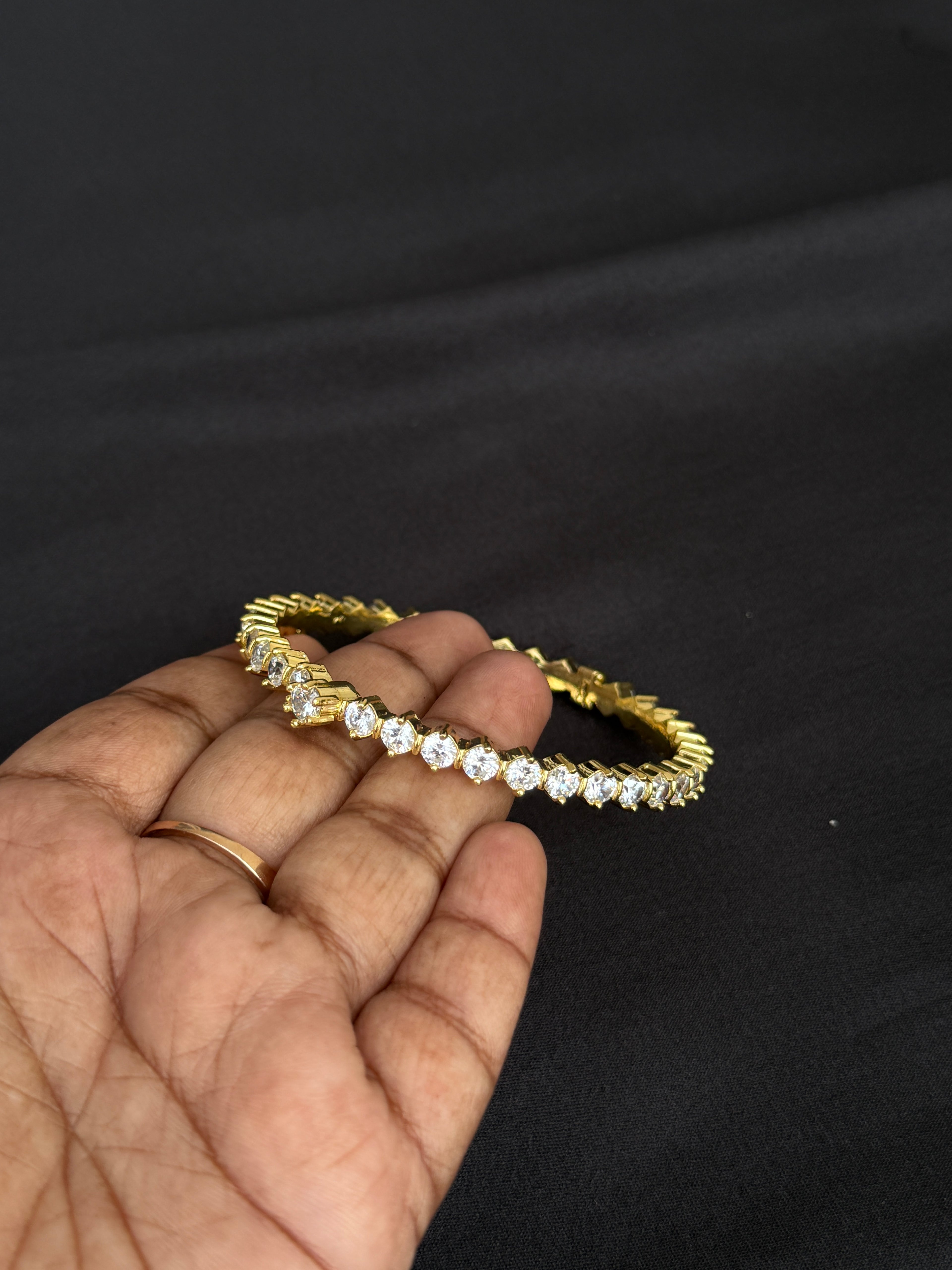 Sb160 openable diamond finish kada bangle