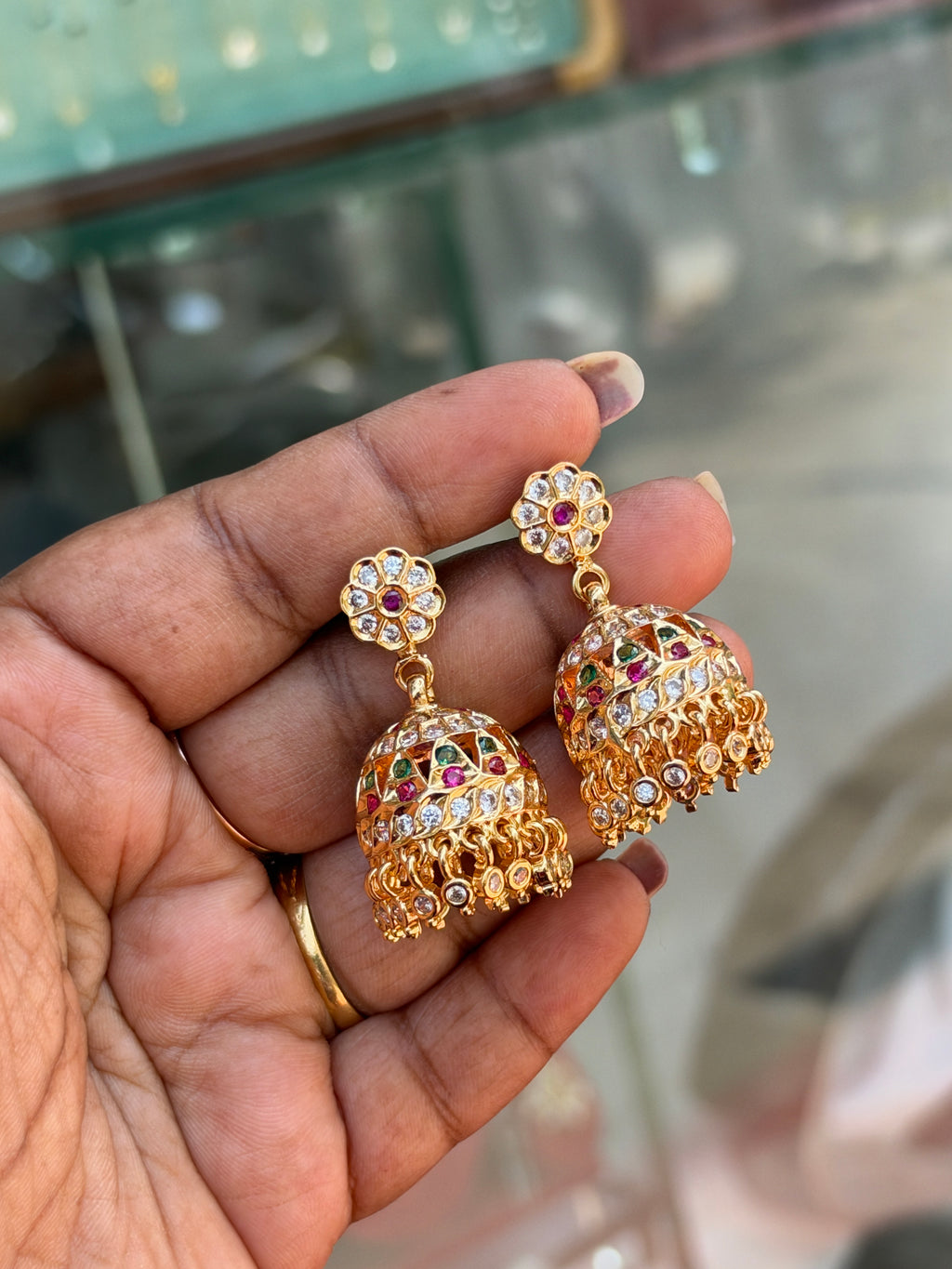 Panchaloham Multi butta earrings ph641