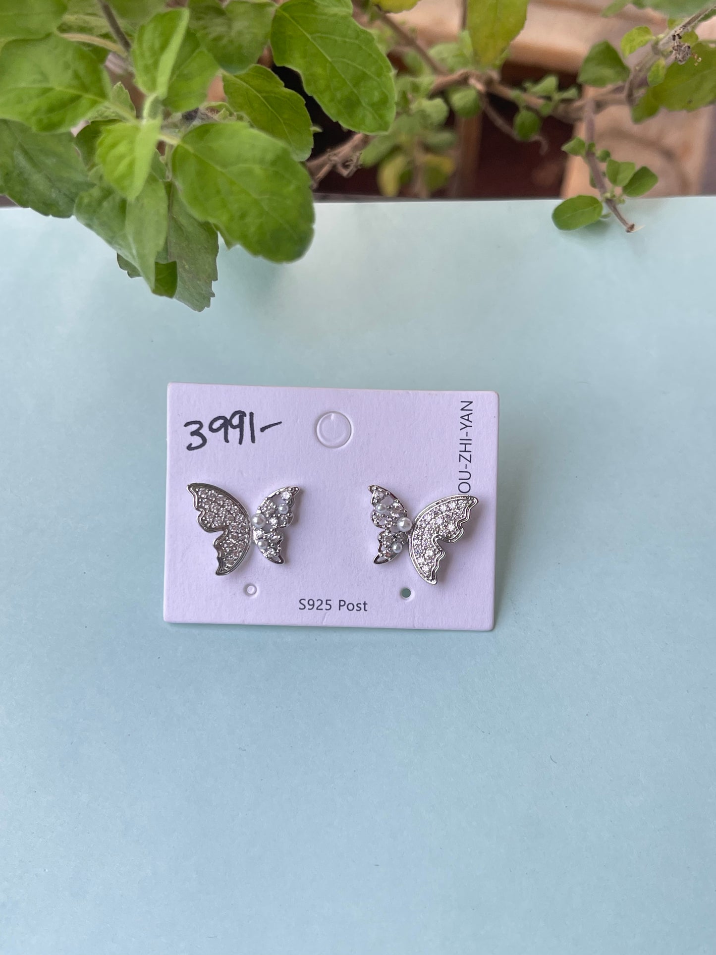 Silver butterfly studs color won't fade