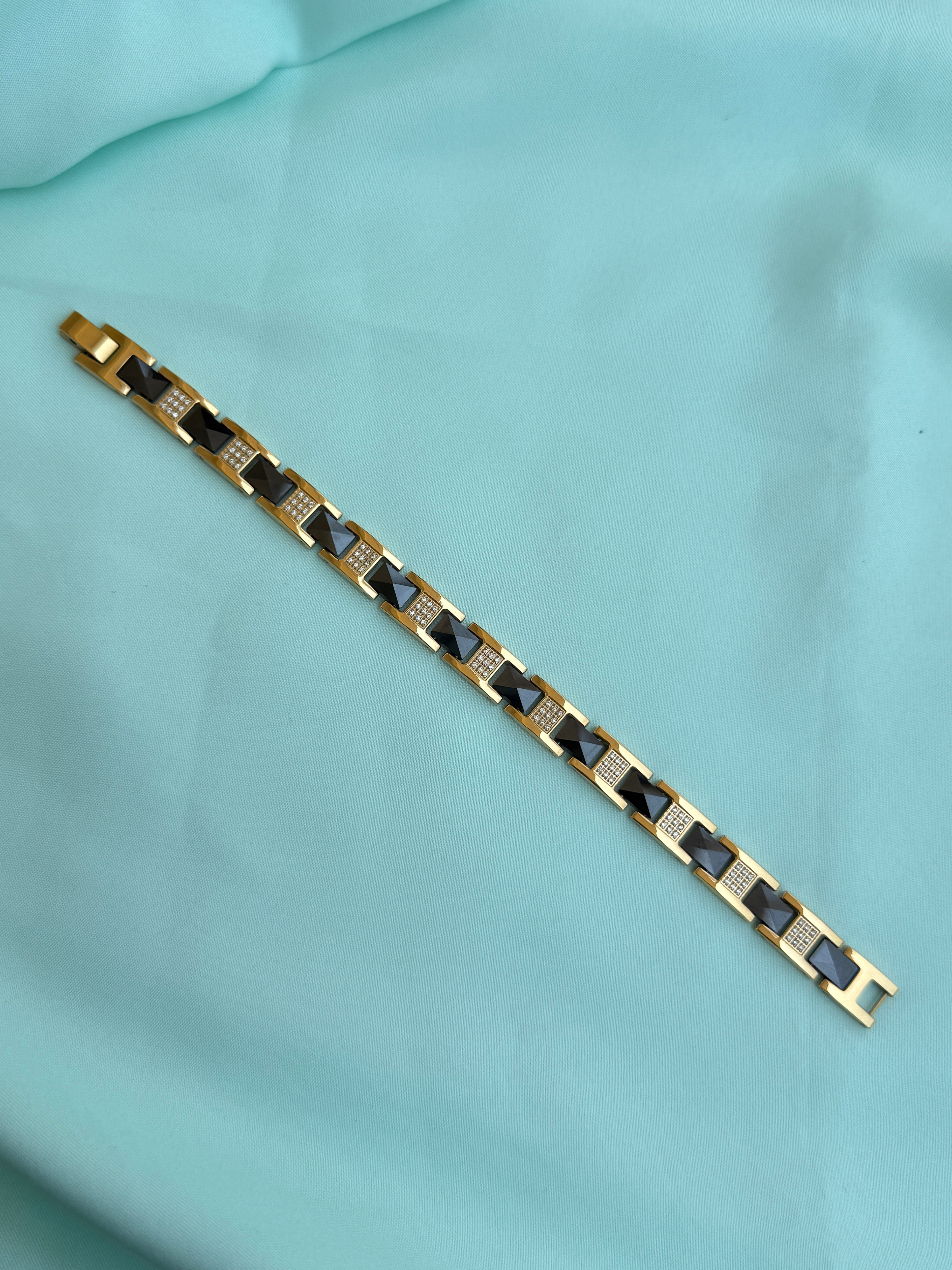 Mn032 anti tarnish men's ceramic black bracelet suits for 2.8 to 2.10 size