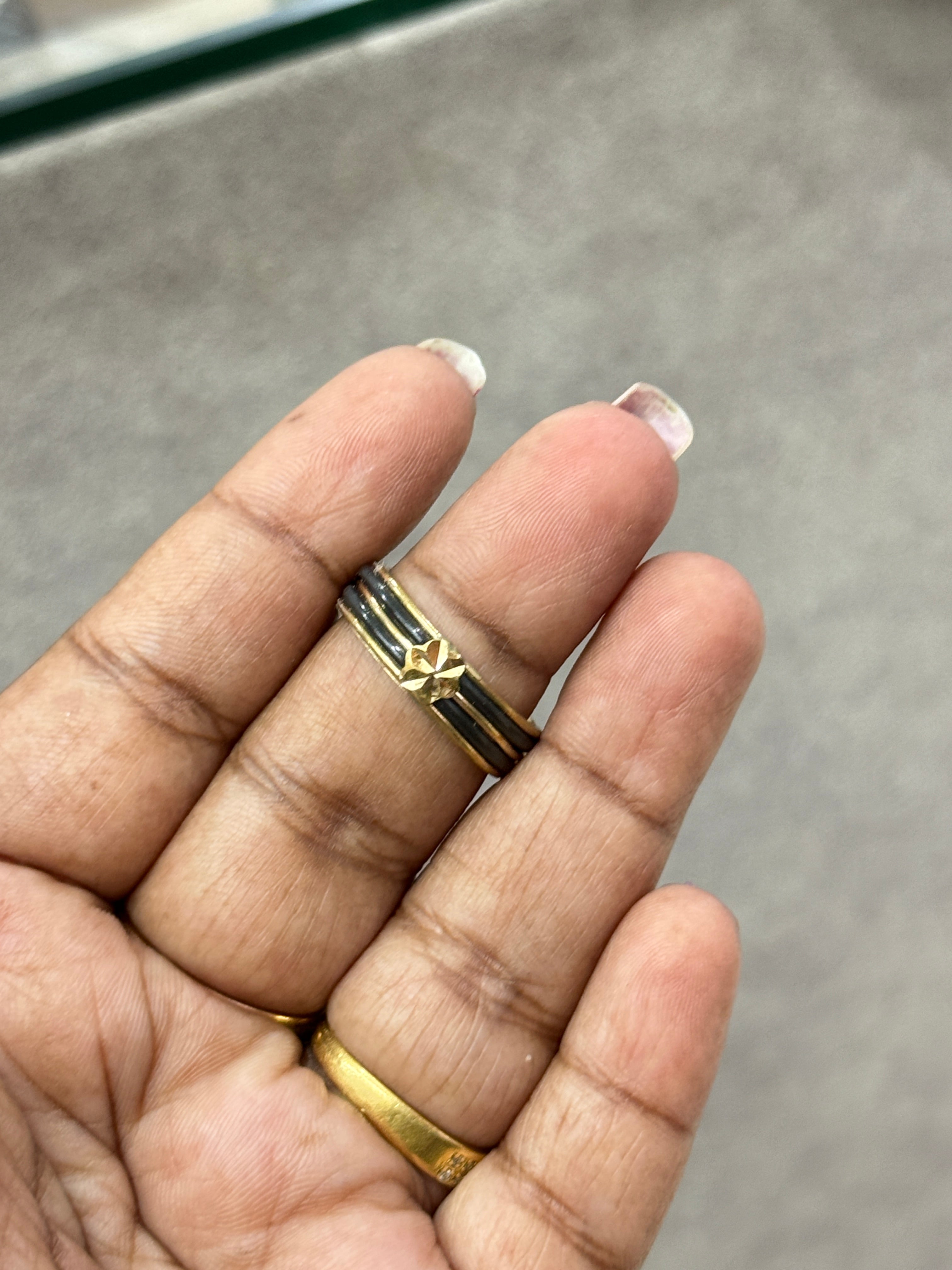 Ph277 Panchaloham black band unpolished finger ring