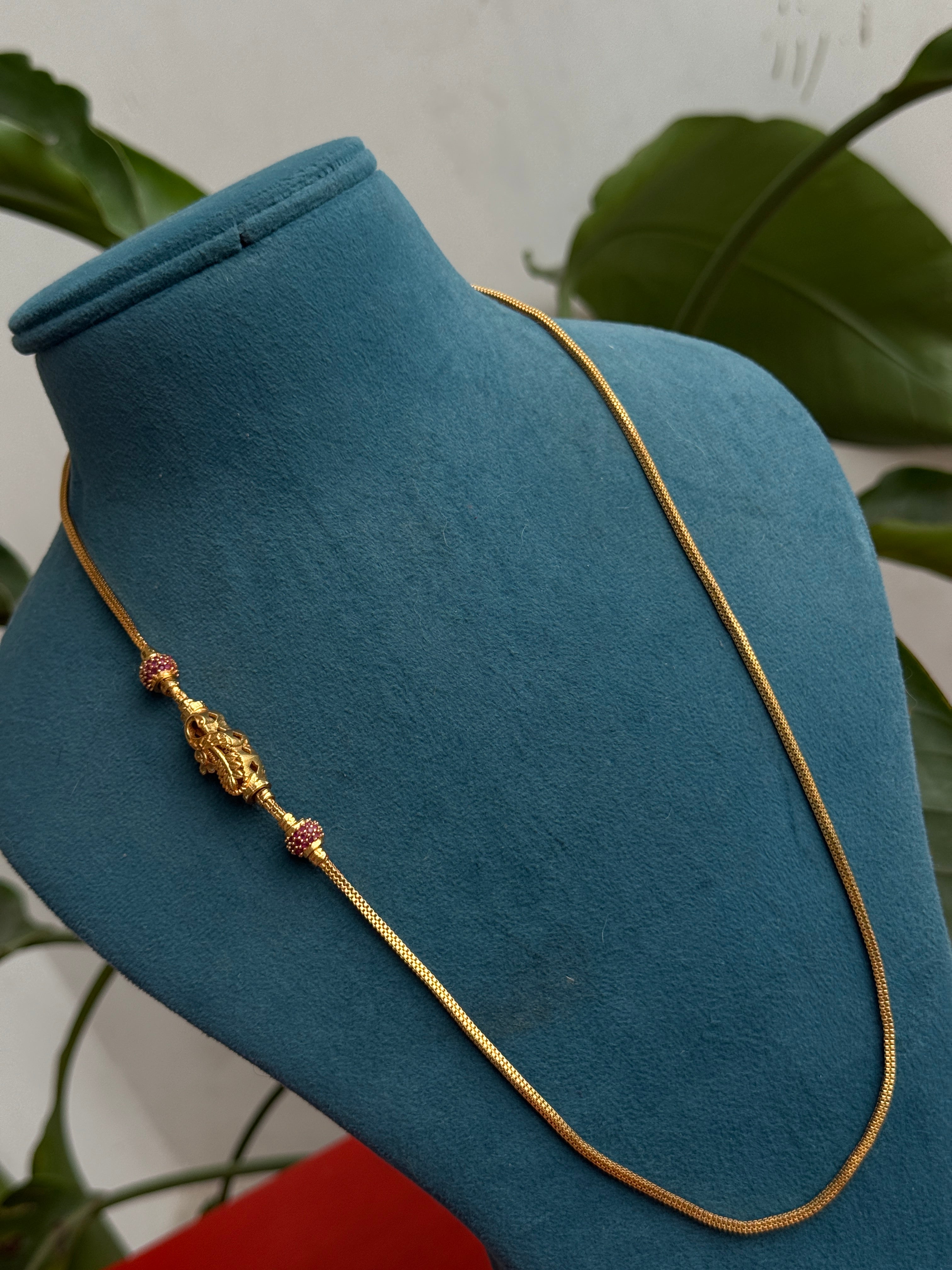 Tc008 panchaloham peacock thali chain