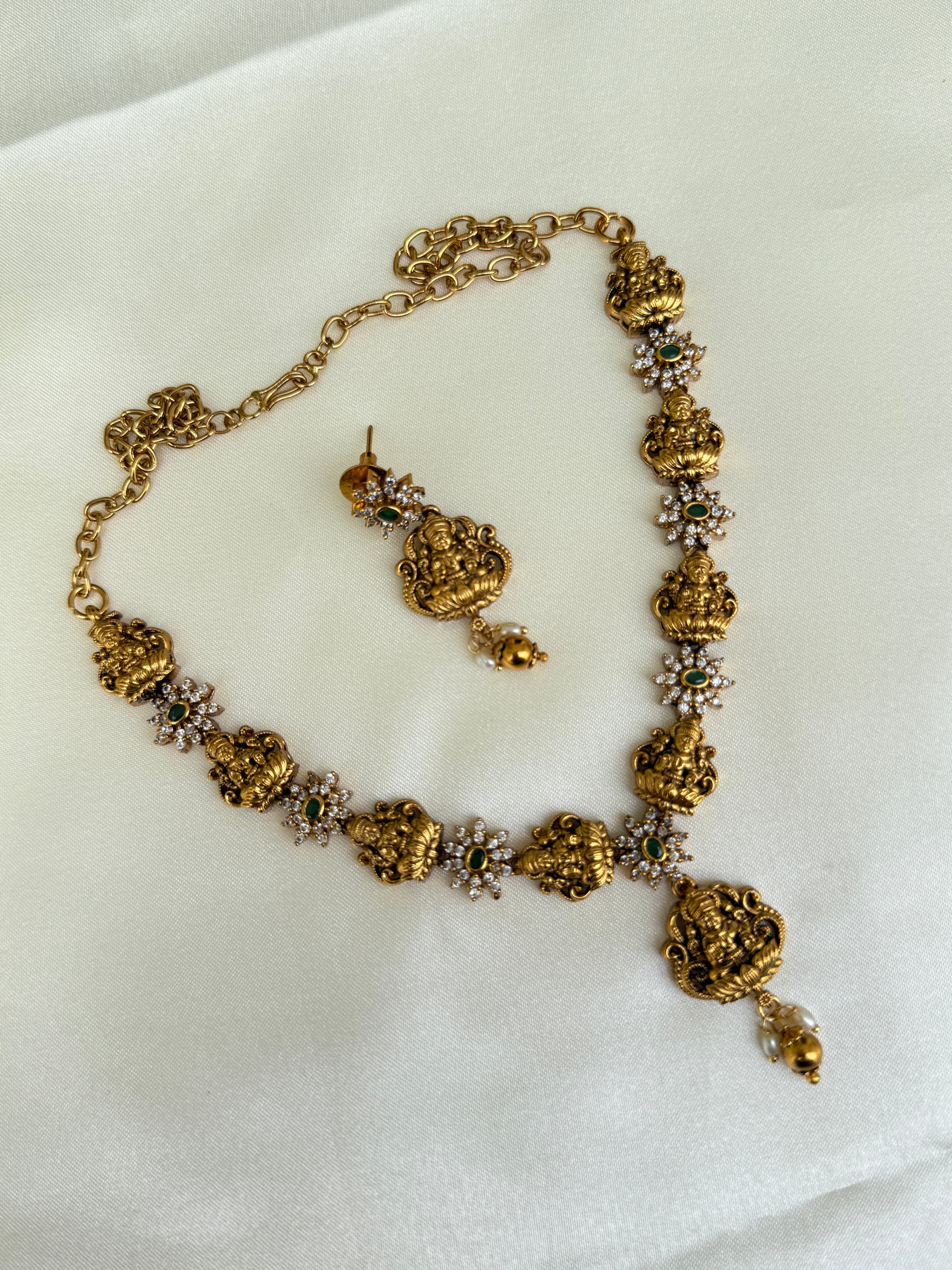 Ns303 Lakshmi devi nakshi neckset suits for kids and adults