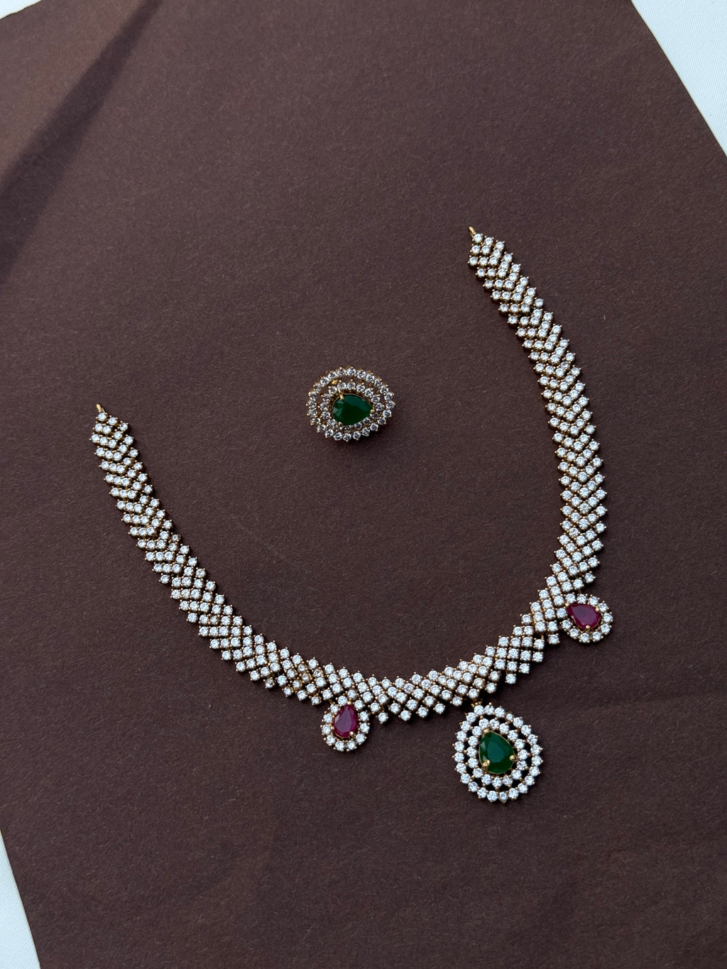 Ns591 cz stone multi short neckset