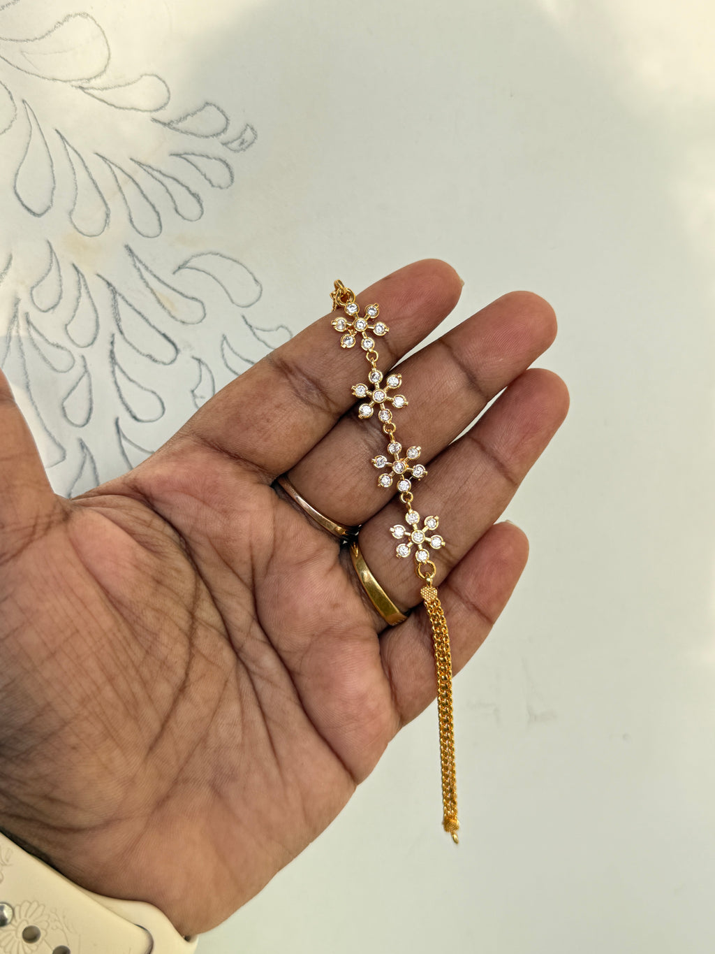 BR531 4 flowers panchaloham bracelet for 2-6&2-8size
