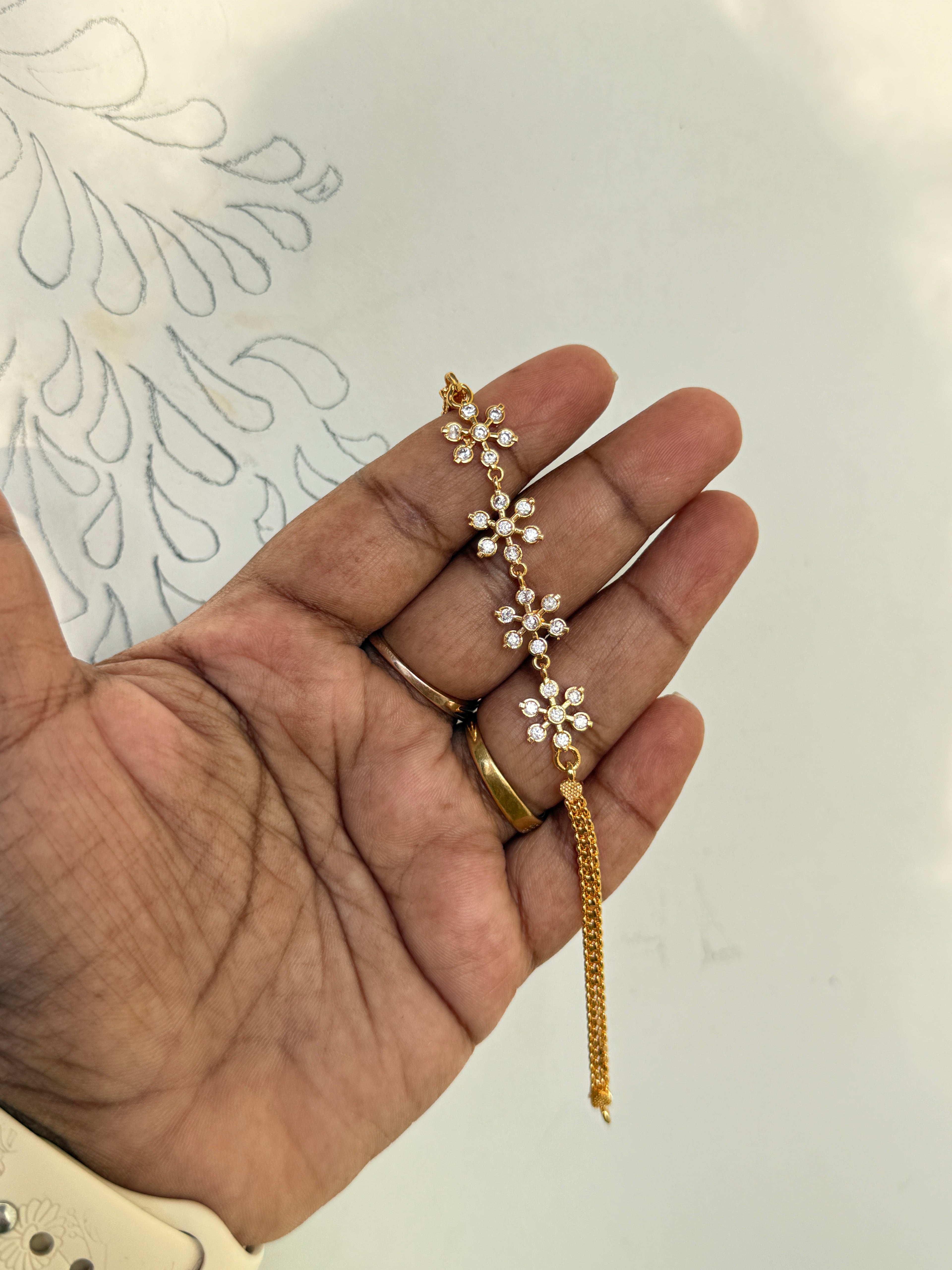BR531 4 flowers panchaloham bracelet for 2-6&2-8size