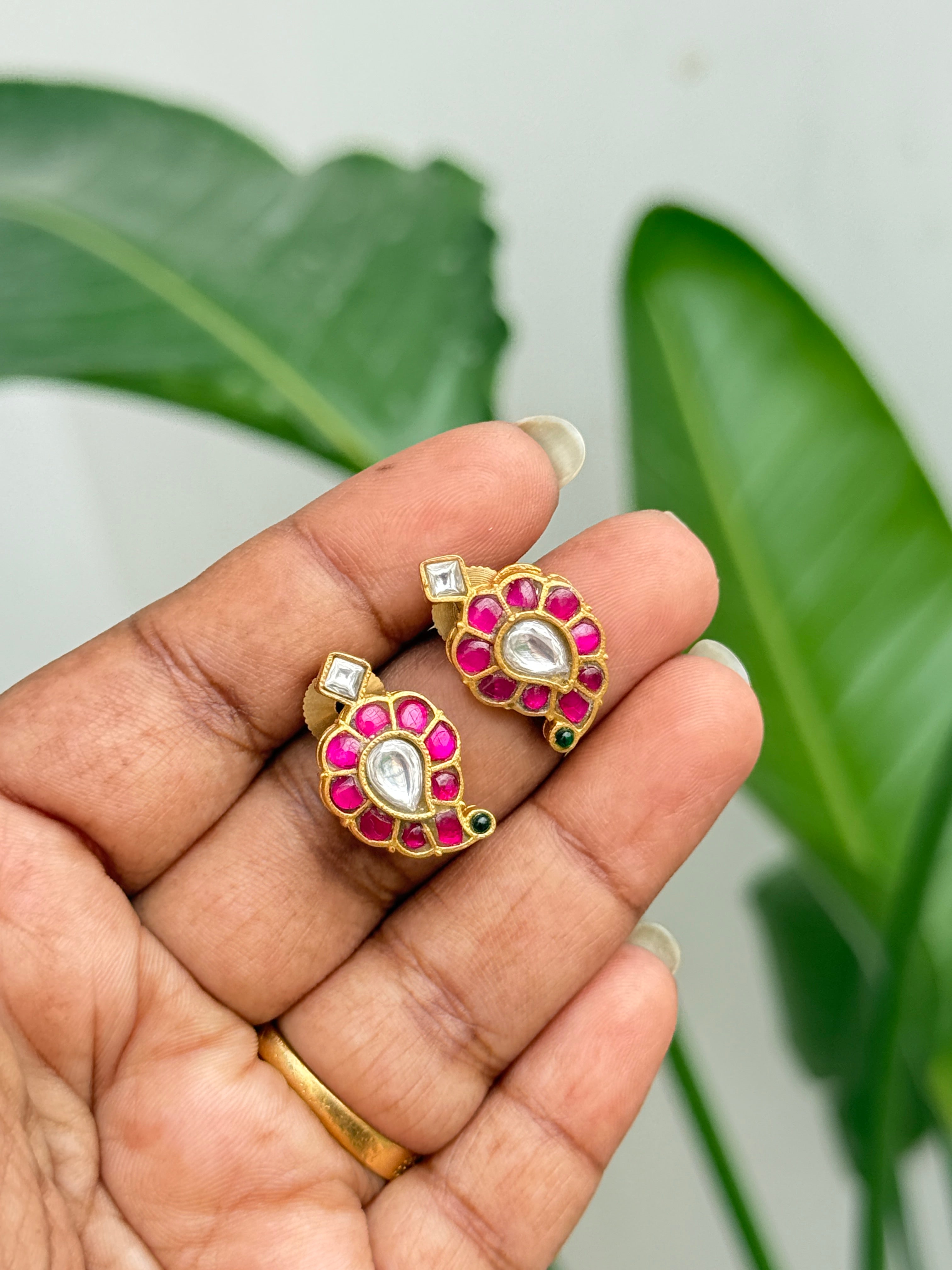 St015 mango jadau kundan studs
