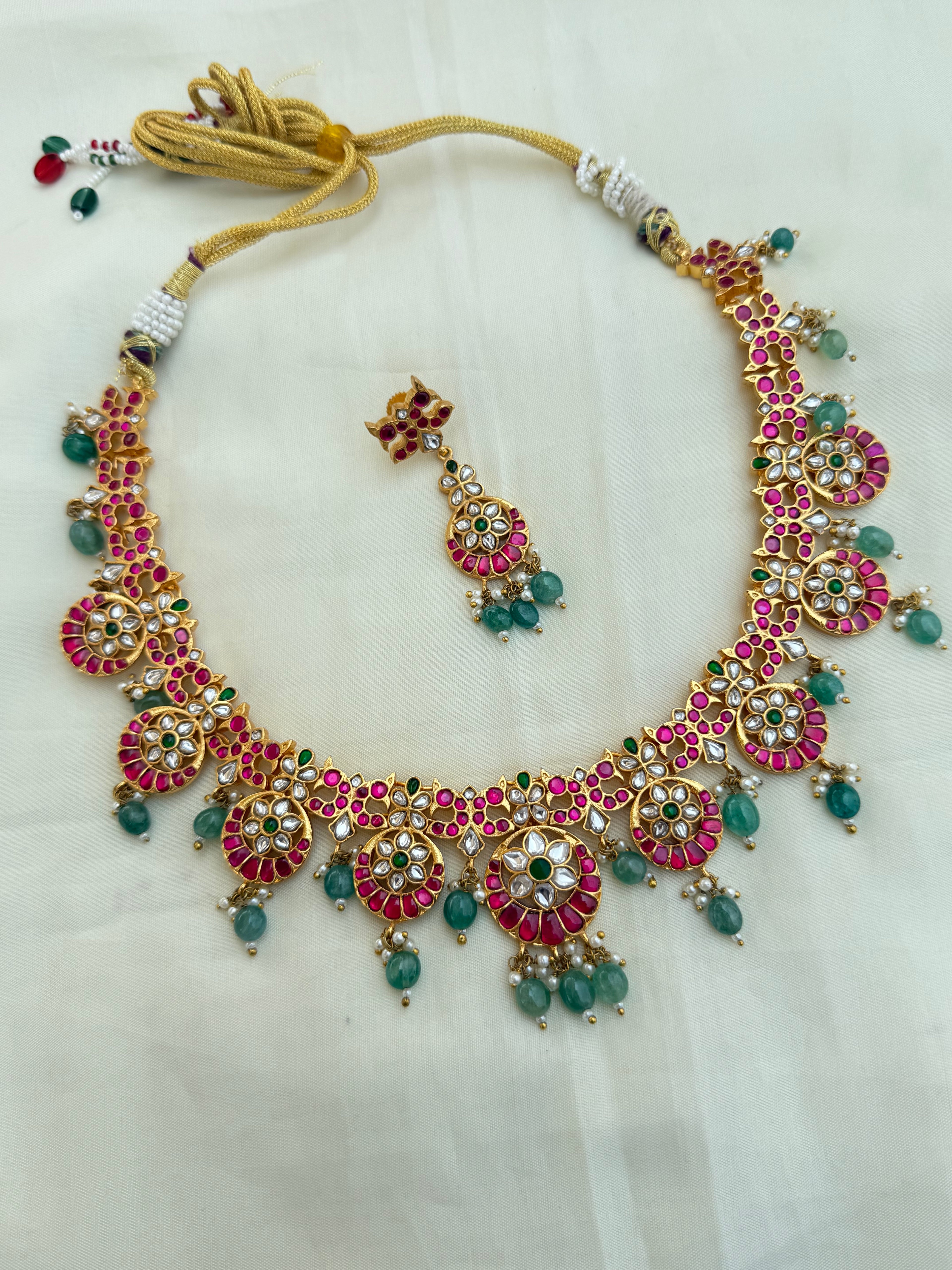 Jk003 jadau kundan Neckset with Earrings