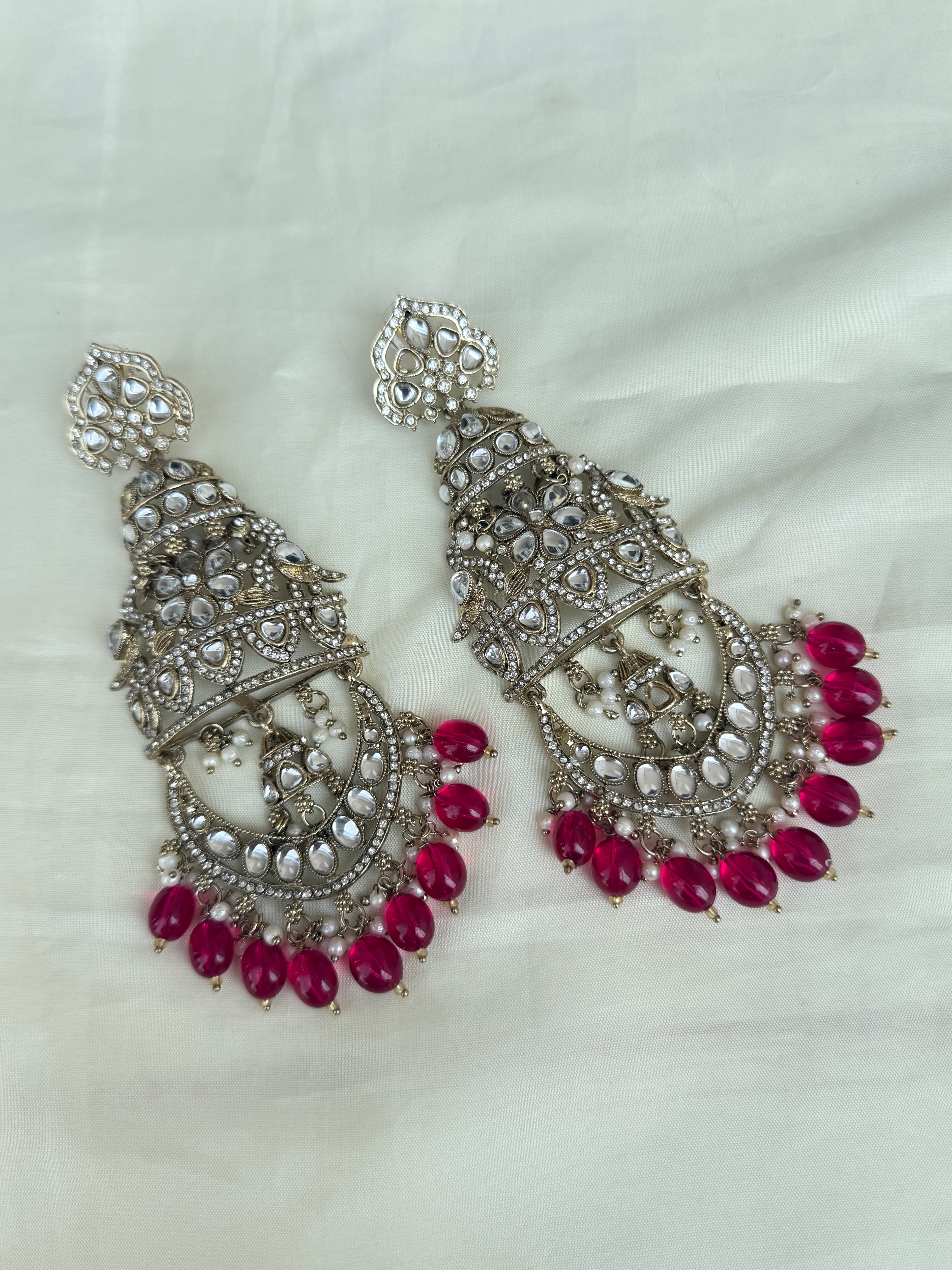 Mn003 big size flamingo statement earrings (5-6 inches approximately)