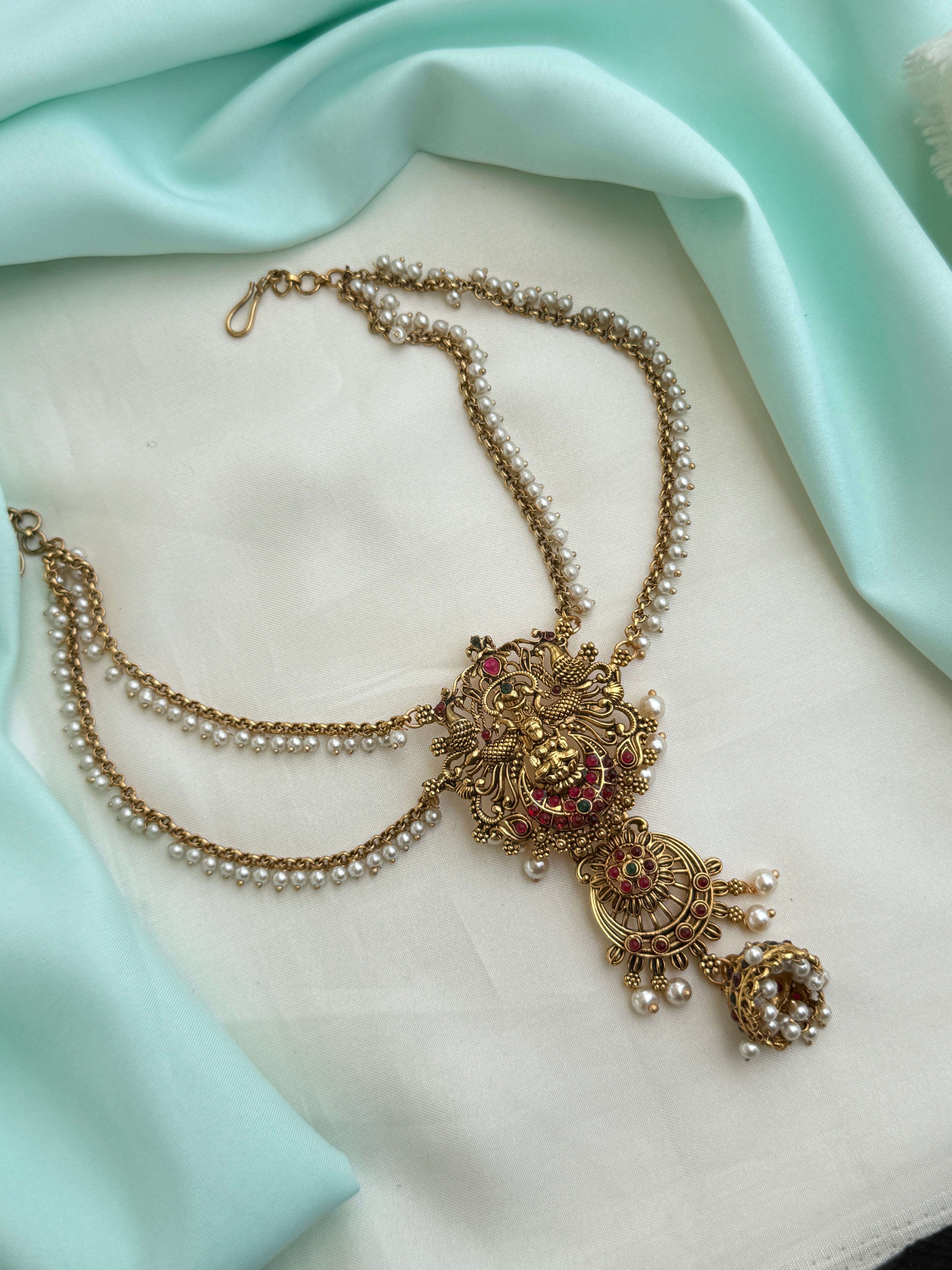 Jd008 Lakshmi devi 2 layers pearl jadabilla