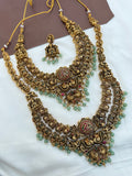 BS251 2 layers dula peacock Lakshmi devi bridal set