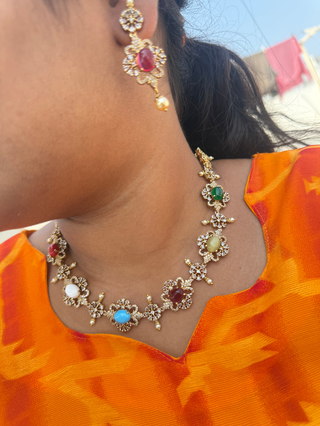 Ns30002 navarathan neckset