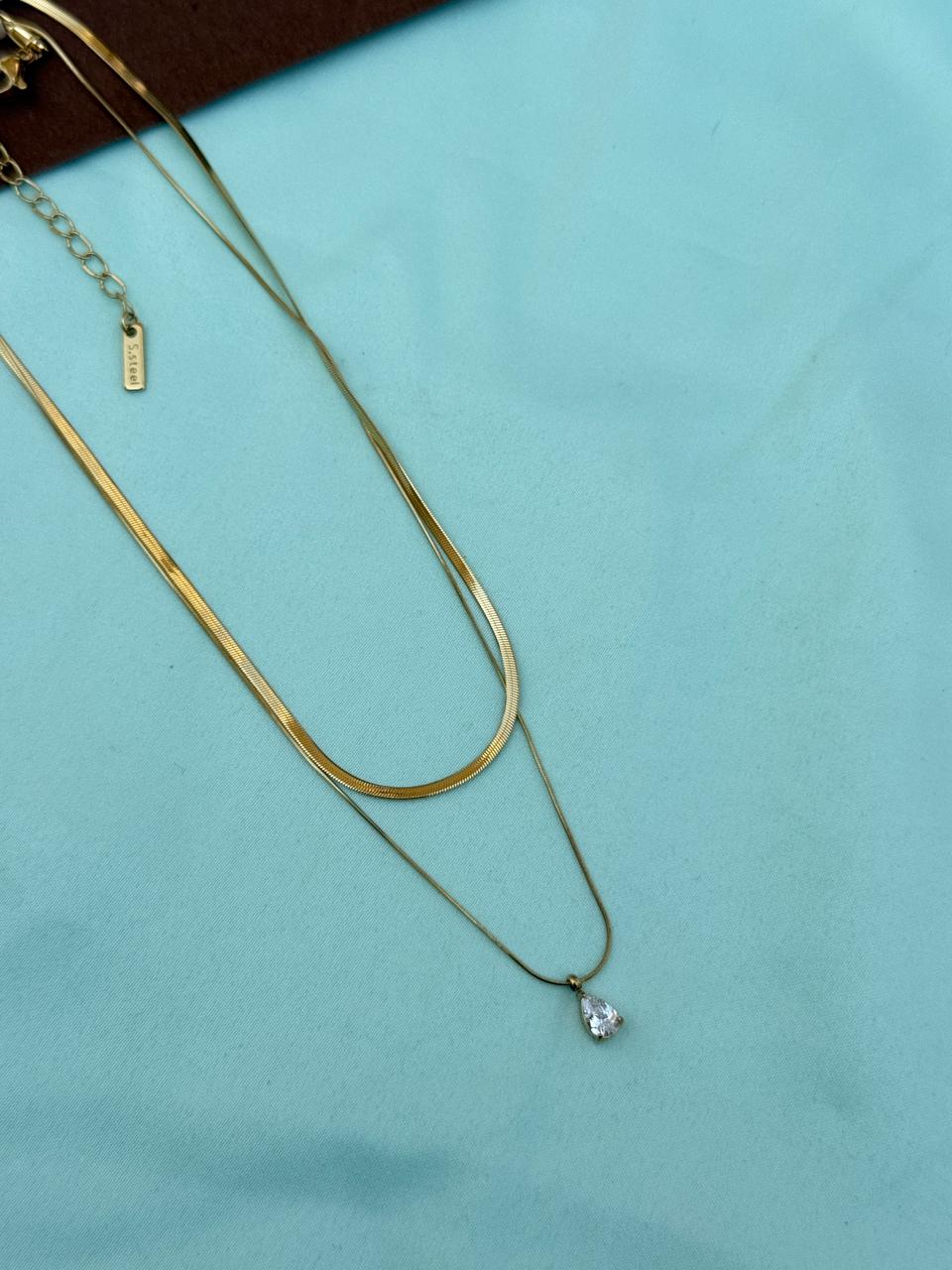 Dc056 anti tarnish 2 lines drop 18inches adjustable daily wear chain