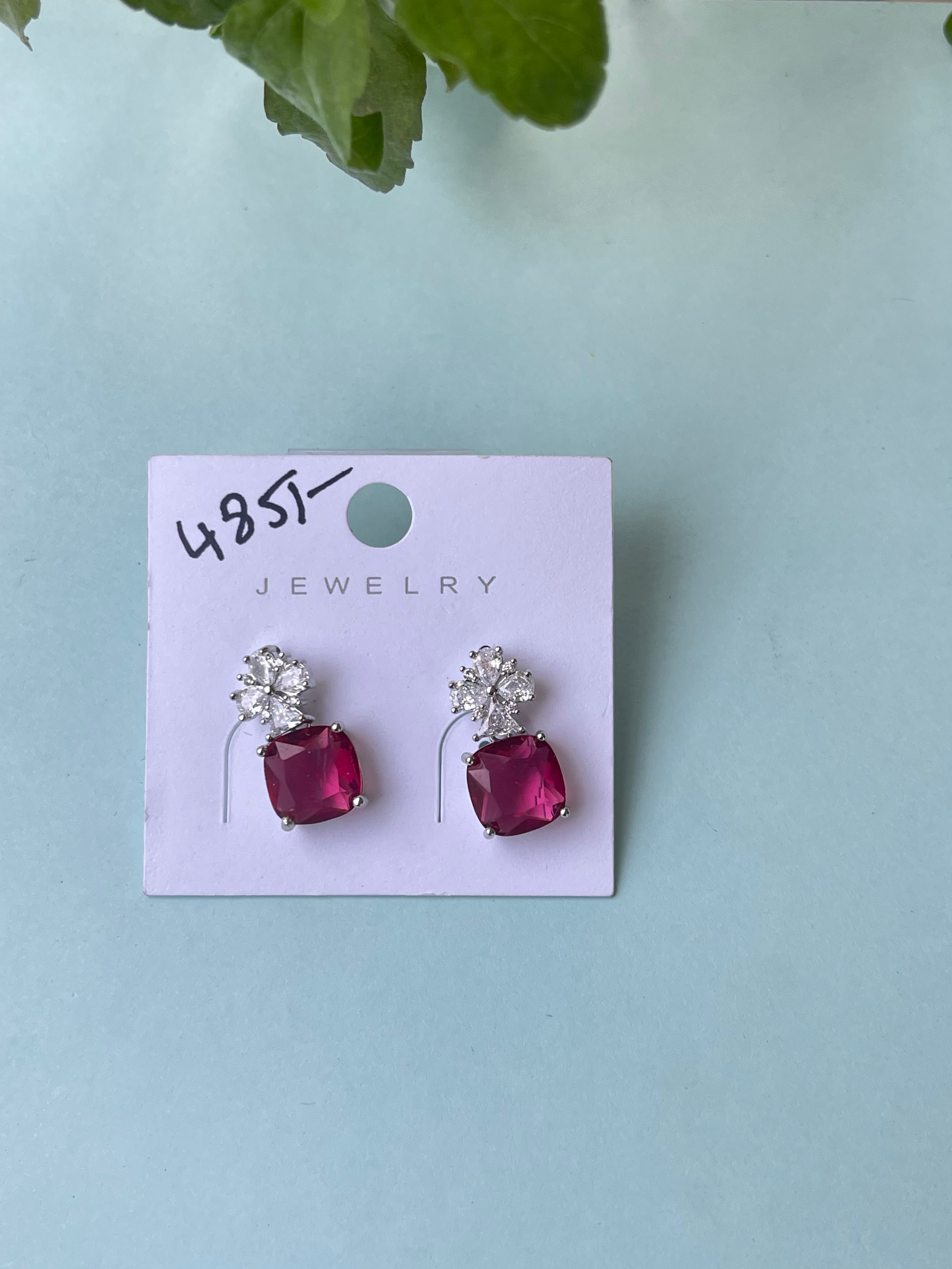 Diamond finish small hanging earrings in 4 colors