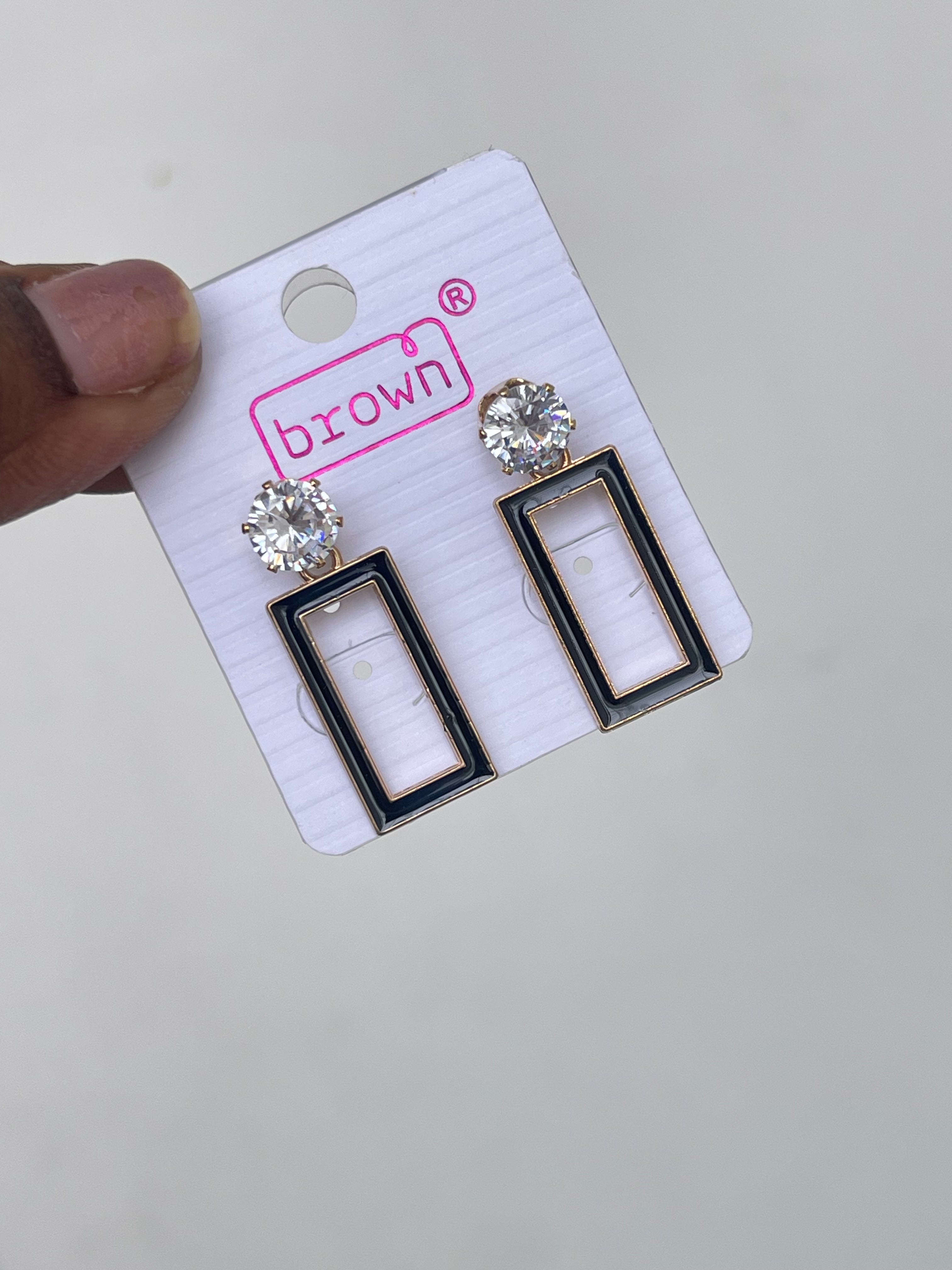Black hanging earrings