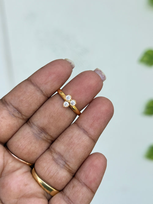 Ph270 panchaloham adjustable 3 stones finger ring