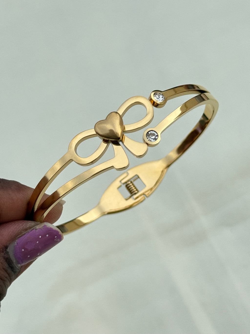 Ab006 bow openable Anti tarnish bracelet
